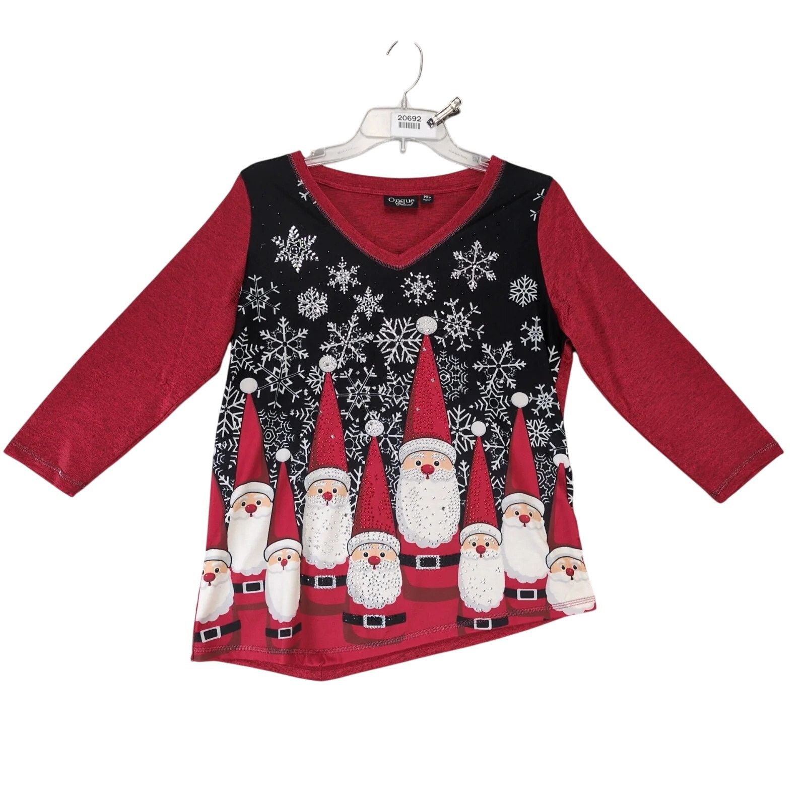 Other Onque Casual Santa Gnomes Holiday Shirt Top Embellished XL Size XL / US 12-14 / IT 48-50 - 1 Thumbnail