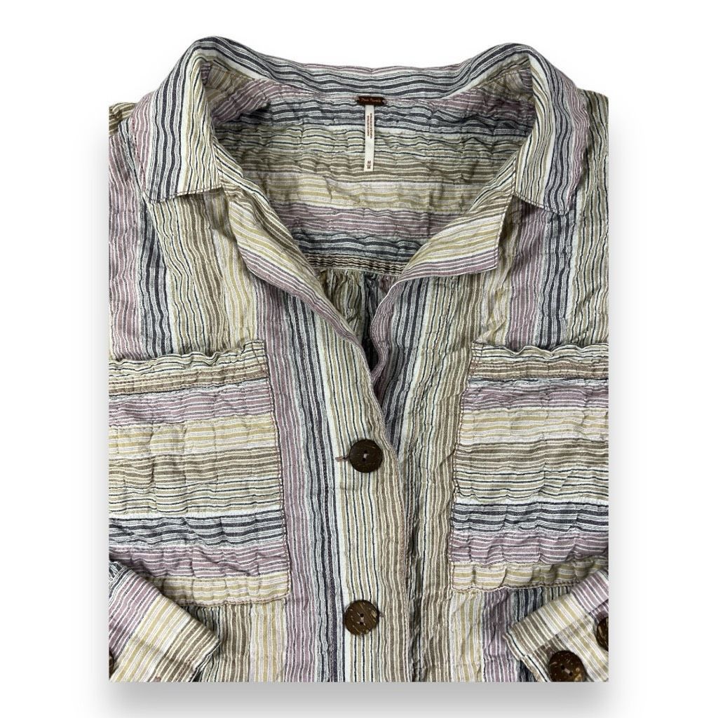 Free People Free People High Tide Multi Stripe Button Down Top Size Medi Size M / US 6-8 / IT 42-44 - 3 Thumbnail