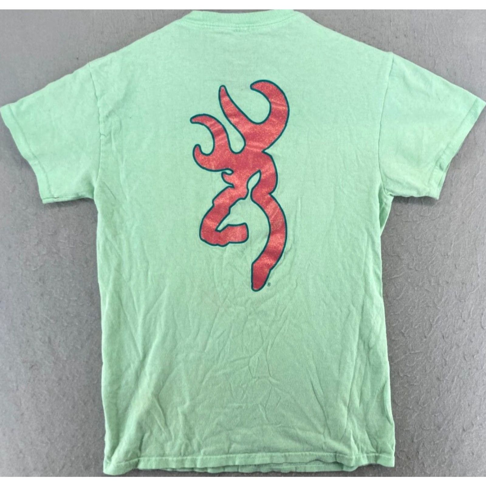 Vintage Browning Womens Shirt Small Green Outdoor Crewneck Cotton Jersey T‑Shirt - Casual, All Seasons, Regular Fit, 3/4 Sleeve? Wait. Size S / US 4 / IT 40 - 6 Thumbnail