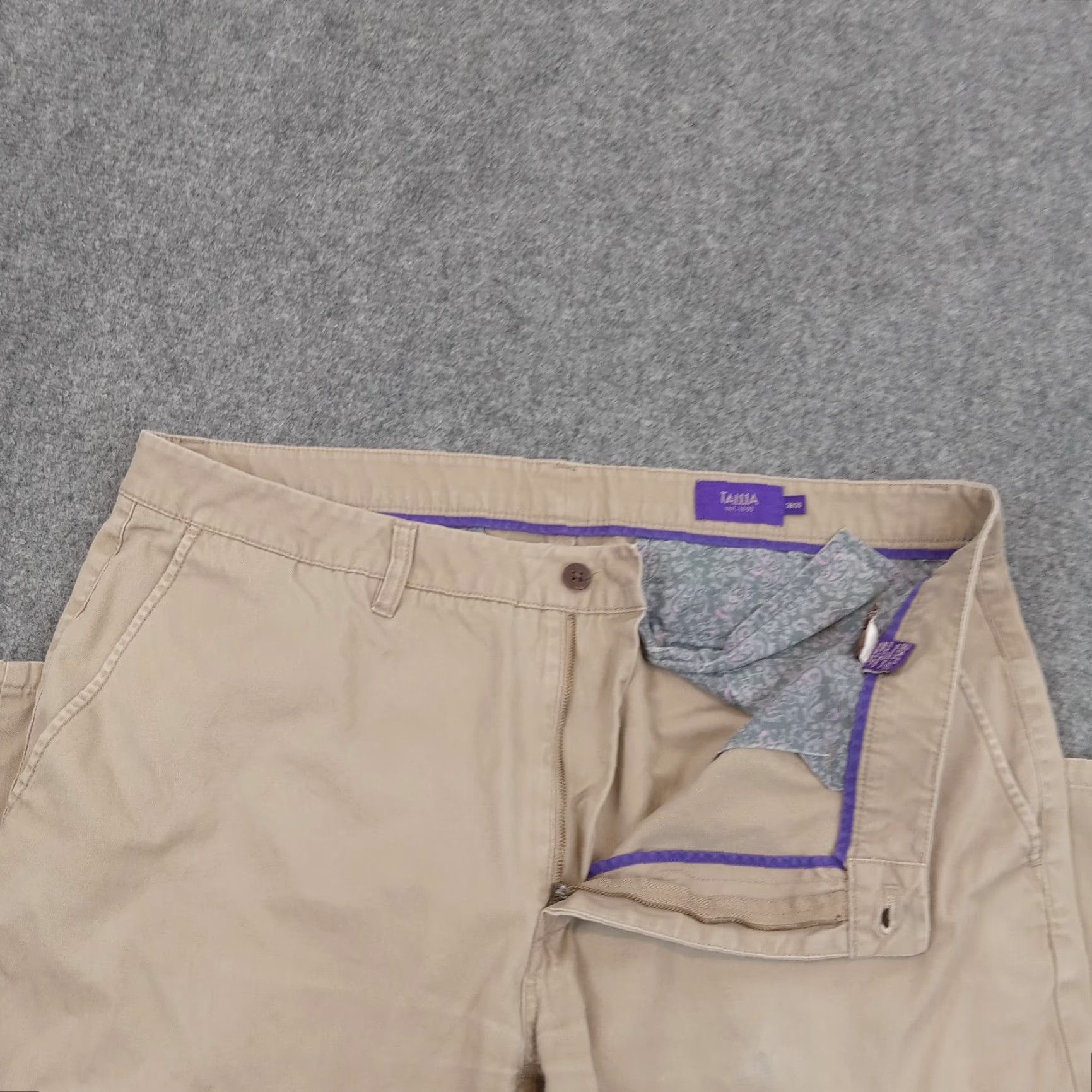 Tallia Tallia Mens Beige Chino Straight Fit Pants 38x30 Flat Front Casual Size US 38 / EU 54 - 7 Thumbnail