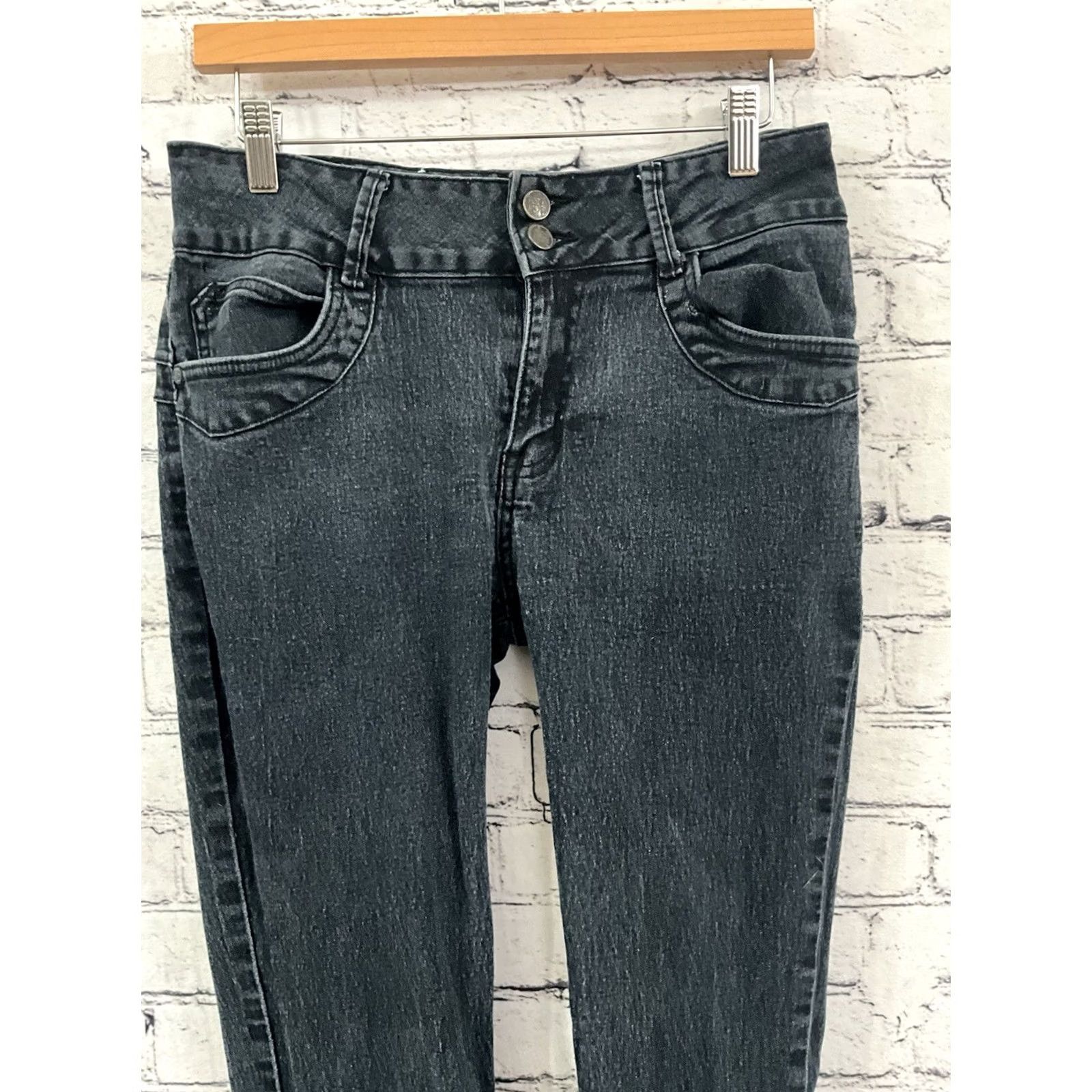 Denime Fashion2Love Jeans Size 13 Black Denim Skinny Classic Women Size 34" / US 12 / IT 48 - 2 Thumbnail