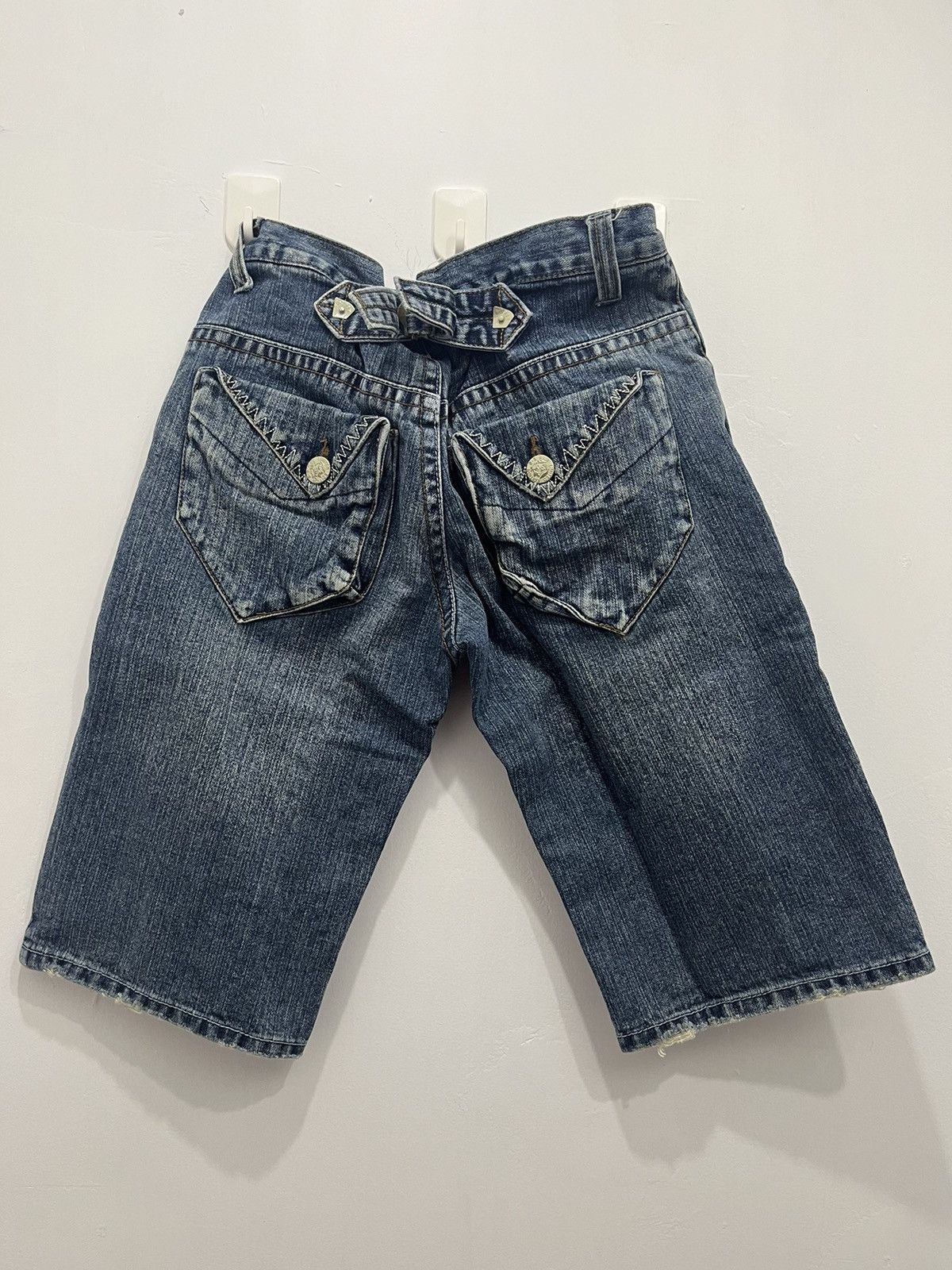 Japanese Brand Japanese Style Adjustable Short Jeans by B-S Raw Size US 33 - 9 Thumbnail