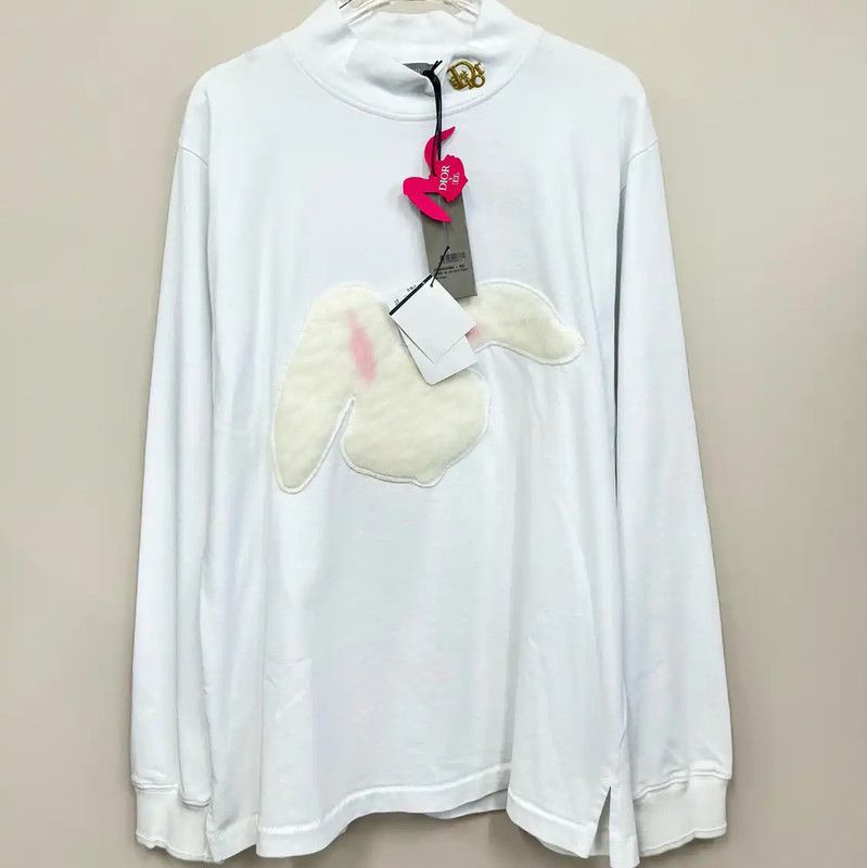 Dior Dior White Long Sleeve Men's Sweatshirt 0089 Size US L / EU 52-54 / 3 - 1 Thumbnail