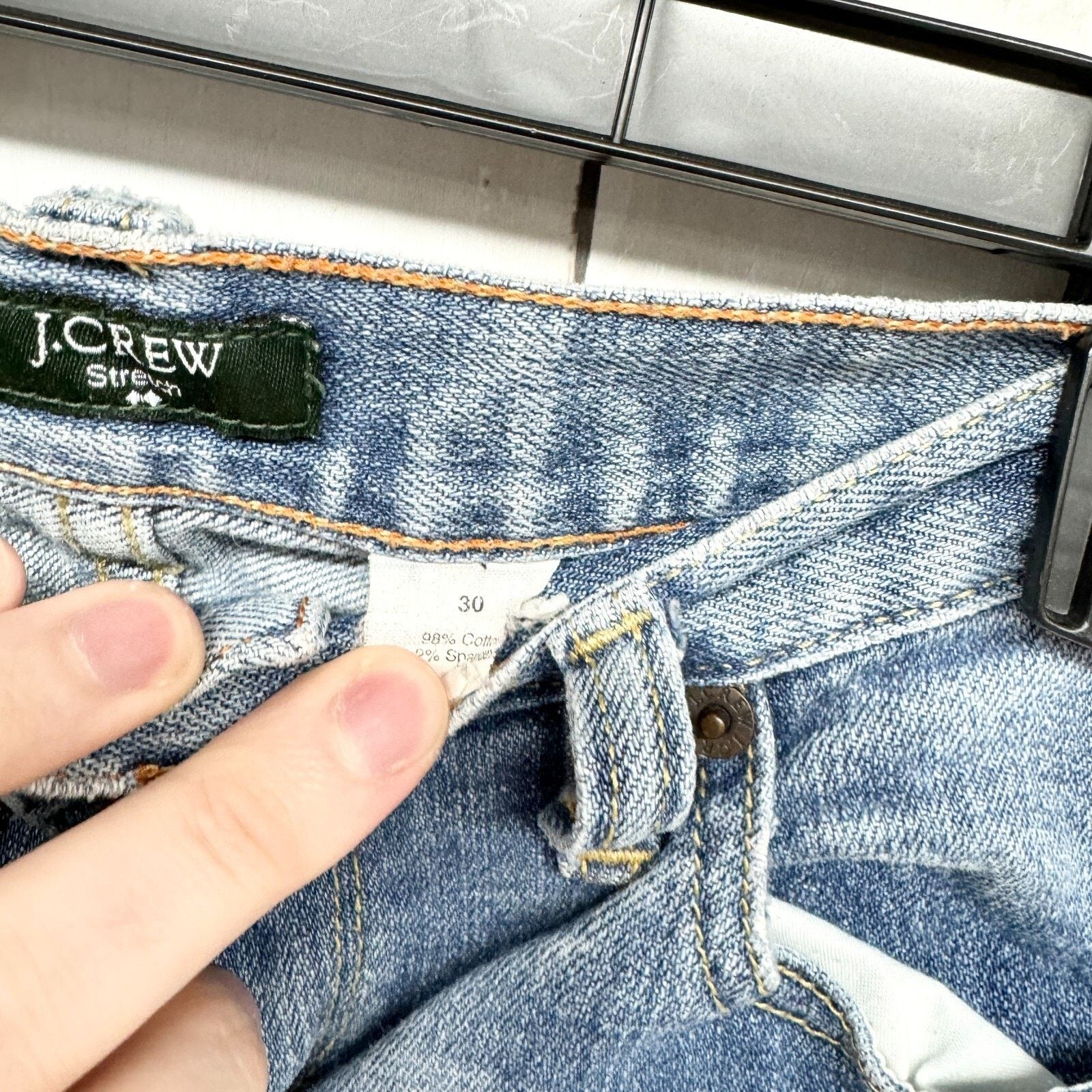 J.Crew Y2K J. Crew Jeans Size 30 Light Wash Stretch Slim Straight Size 30" / US 8 / IT 44 - 4 Thumbnail