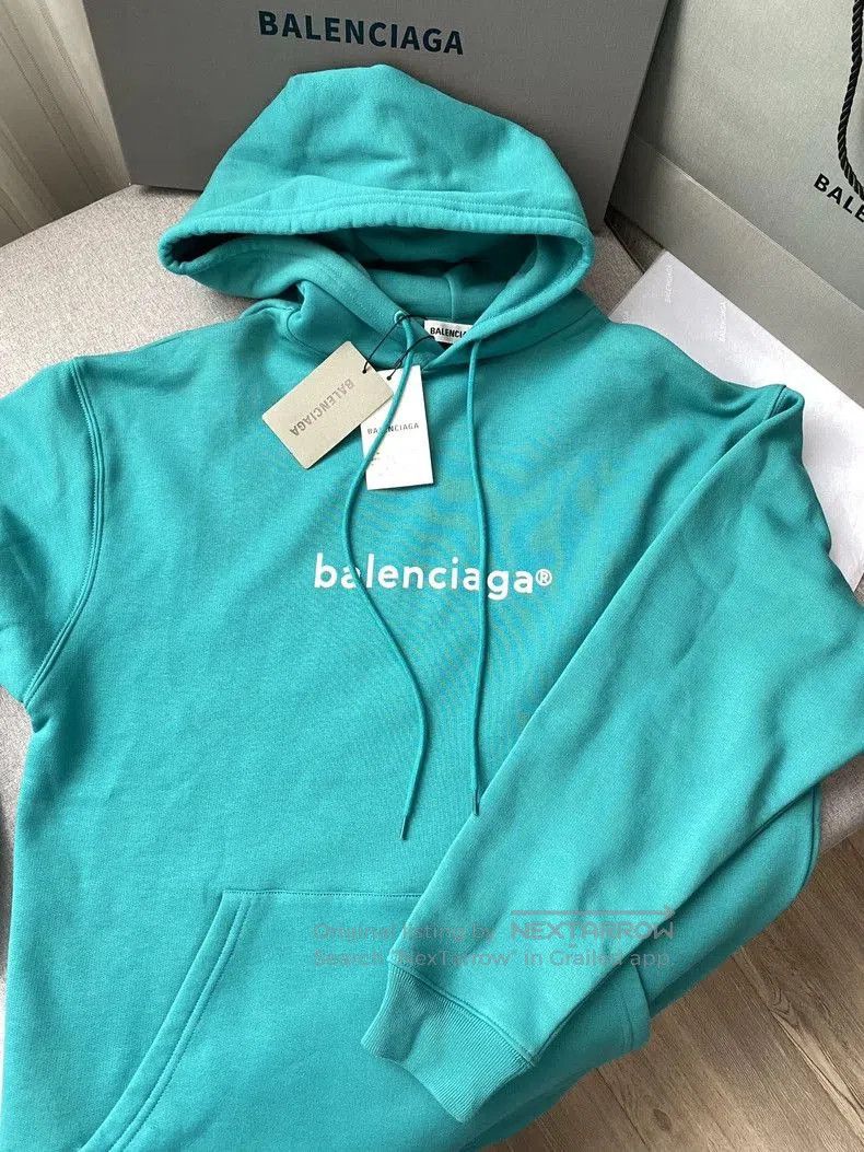 Balenciaga Balenciaga Turquoise Hoodie Sweatshirt. Size US XS / EU 42 / 0 - 3 Thumbnail