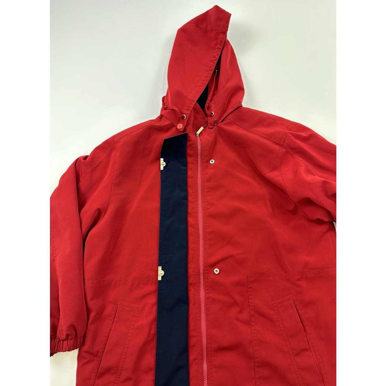 Vintage Braetan Jacket Womens M Red Hooded Full Zip Coat Removable Hood Pockets Basic Jacket Size M / US 6-8 / IT 42-44 - 3 Thumbnail