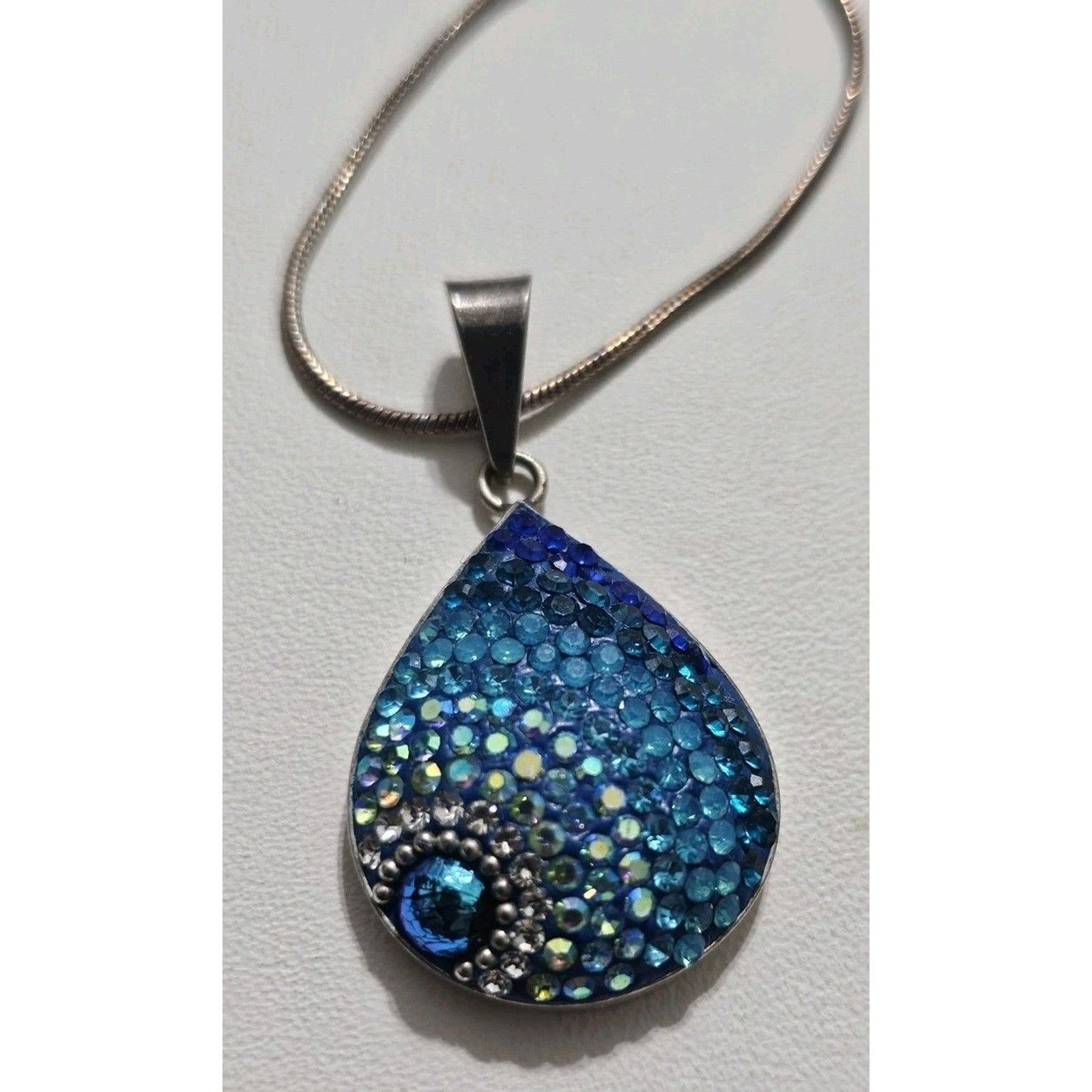 Other Mosaico Dew Drop Necklace Sterling Silver 925 Rat Tail Chain Size ONE SIZE - 2 Thumbnail