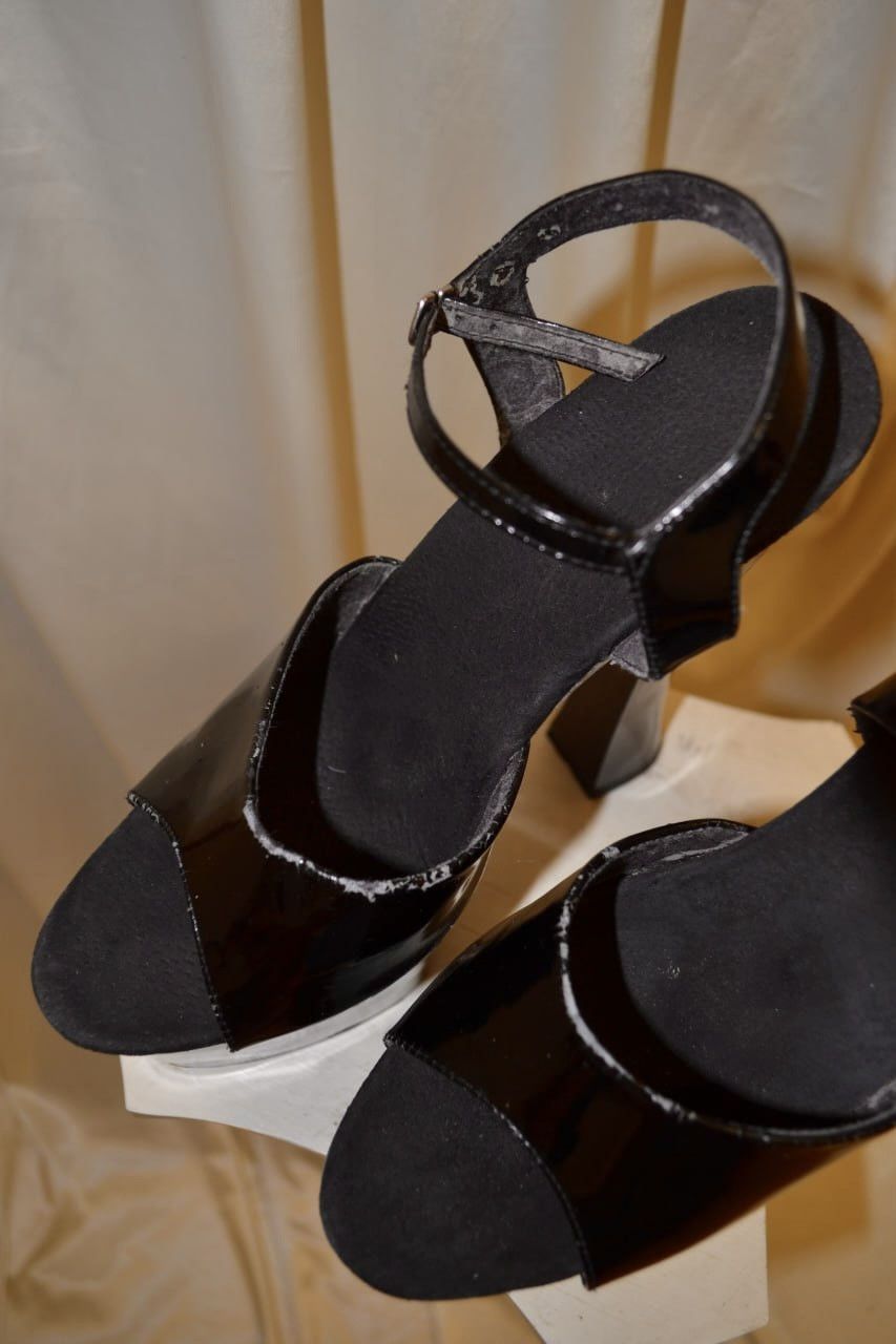 Vintage Black stripper heels Size US 8.5 / IT 38.5 - 4 Thumbnail