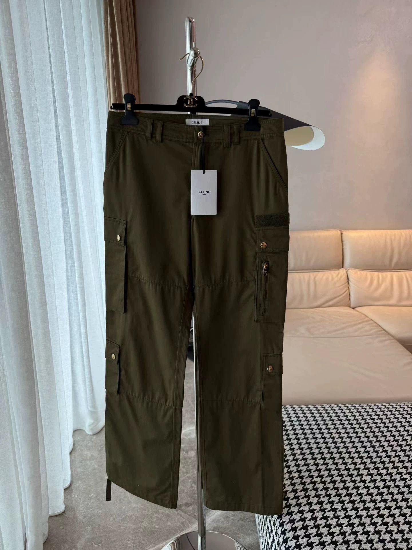 Celine Celine cargo pants 36 new tags drawstring cuffs Size 26" / US 2 / IT 38 - 1 Thumbnail