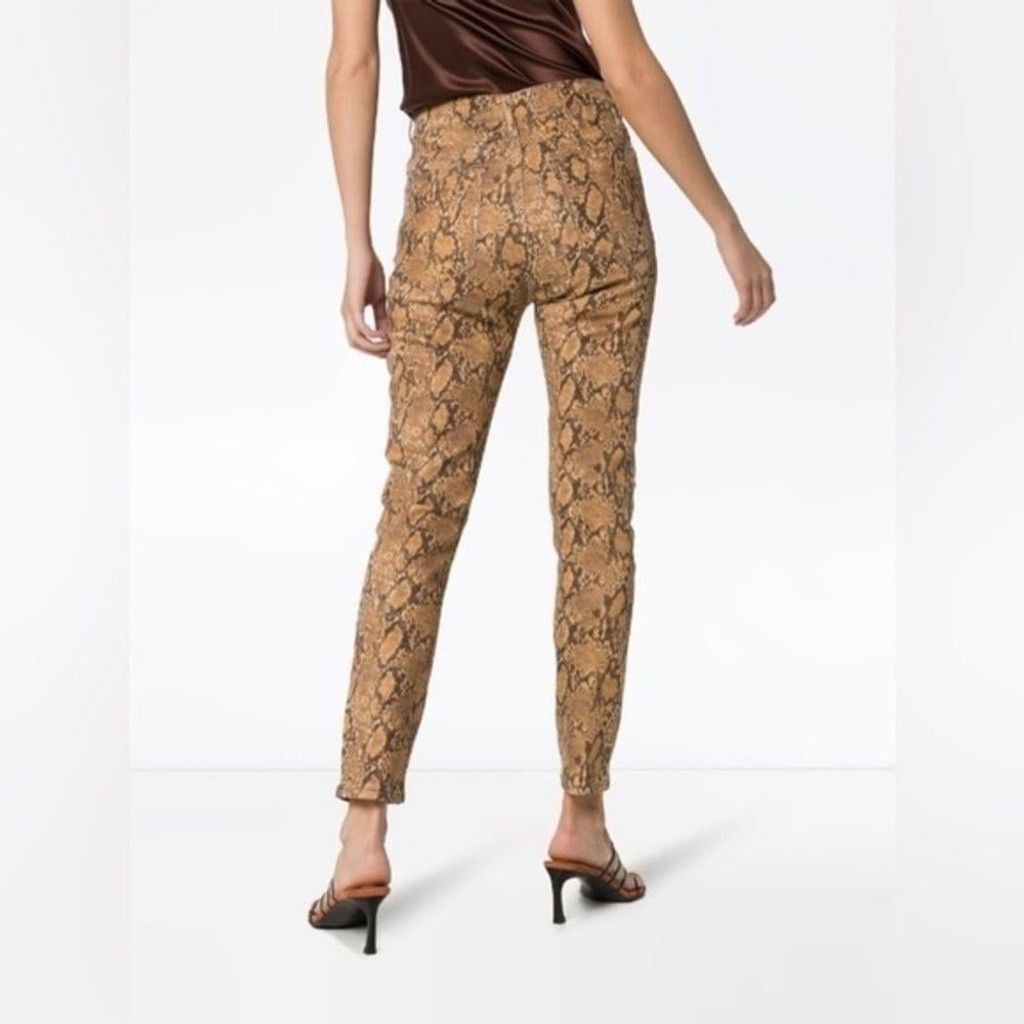Frame Frame Le High Skinny Crop High Rise Snake Brown Jean Size 25 Size 25" / US 0 / IT 36 - 2 Thumbnail