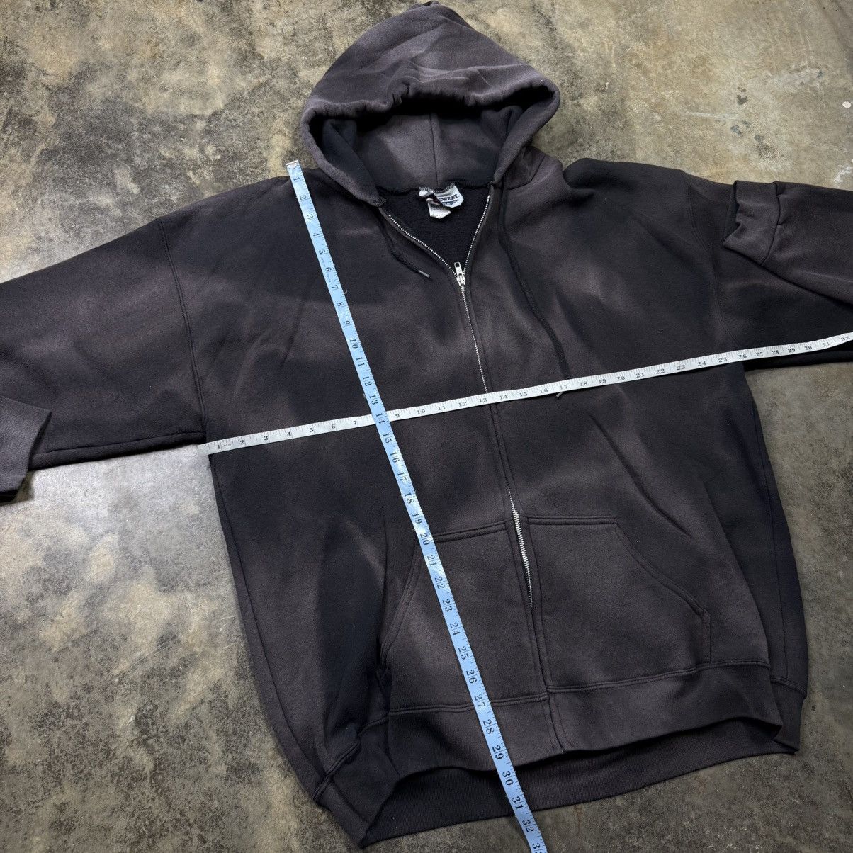Vintage vintage black faded black baggy distressed zip up hoodie Size US XL / EU 56 / 4 - 5 Thumbnail