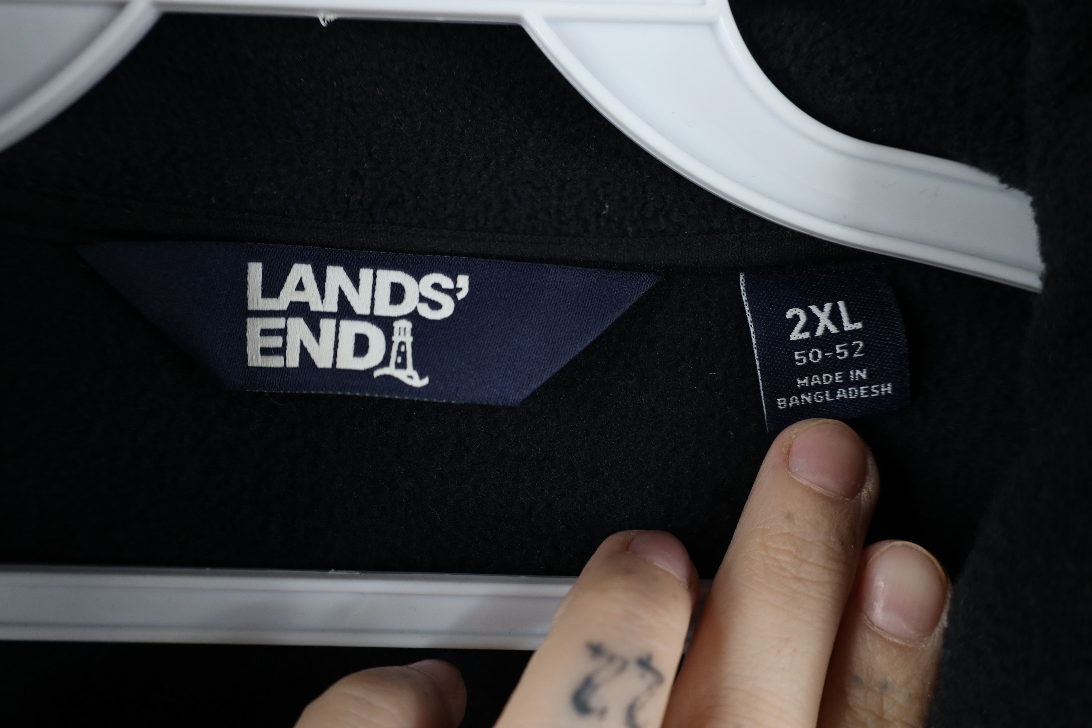 Lands' End Vintage Y2K Lands End Blank Full Zip Fleece Jacket Dark Blue Size US XXL / EU 58 / 5 - 9 Thumbnail