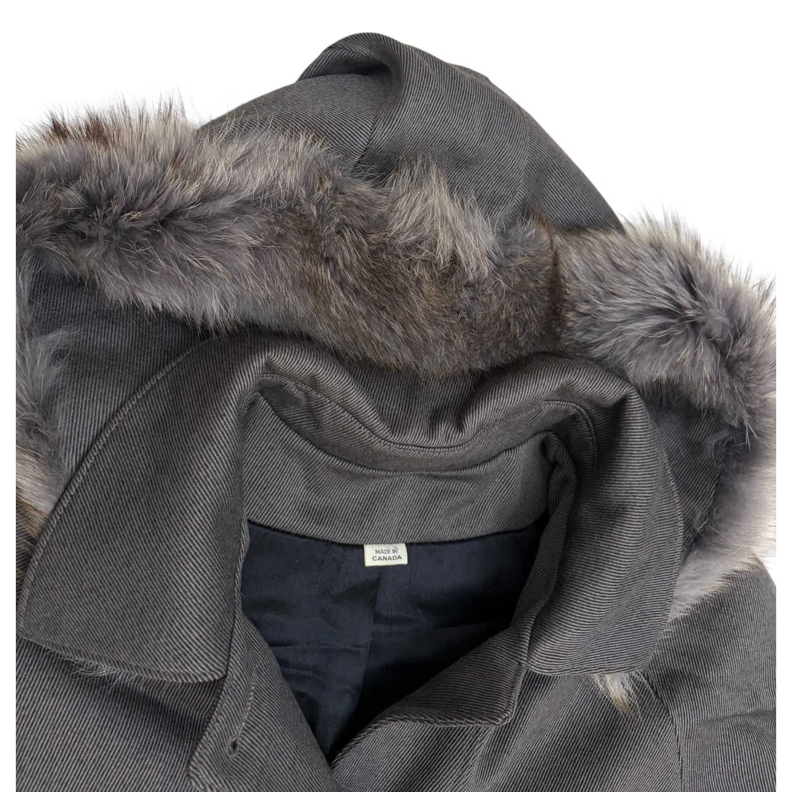 Vintage VINTAGE WOOL FUR Trilogi Long Gray Trench Business Coat 10 Size L / US 10 / IT 46 - 4 Thumbnail