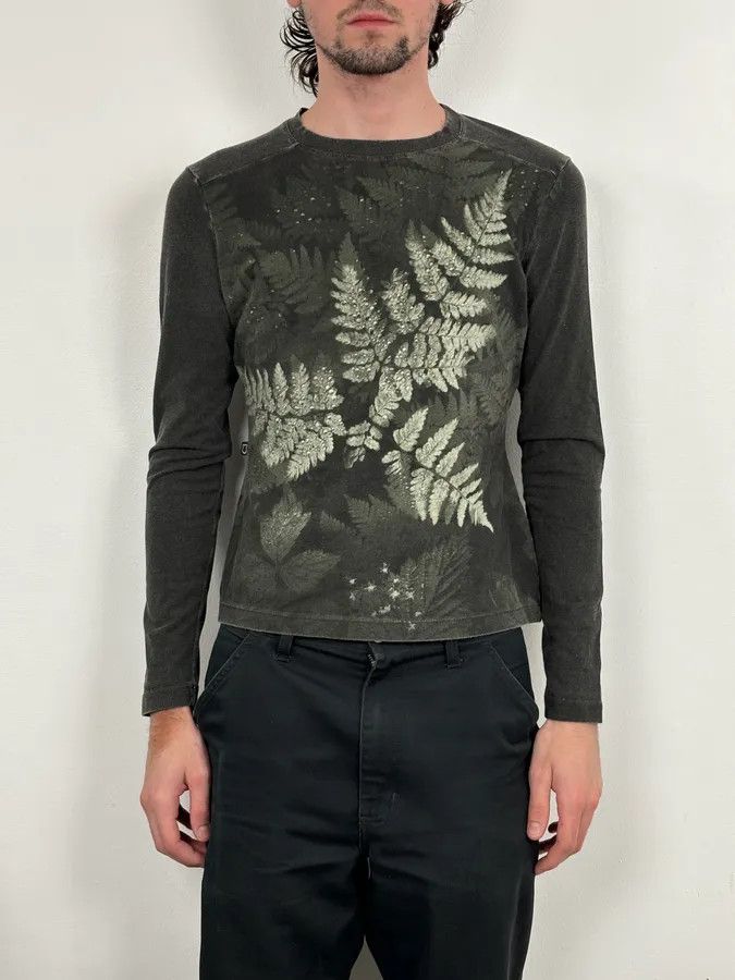 Roberto Cavalli 2000s Cavalli Golden Leaves Khaki Longsleeves Size US S / EU 44-46 / 1 - 2 Thumbnail