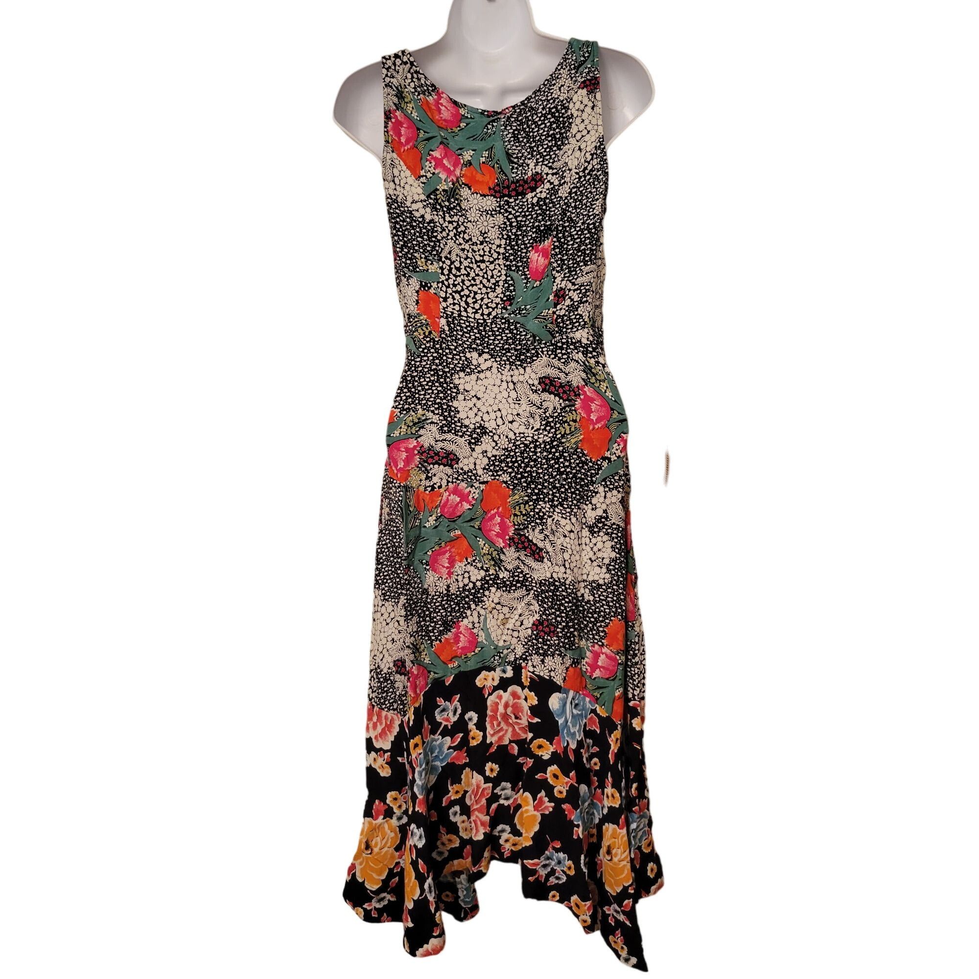 Anthropologie Maeve Anthropologie Black Floral Sleeveless Dress XS VIOLETT Size XS / US 0-2 / IT 36-38 - 5 Thumbnail