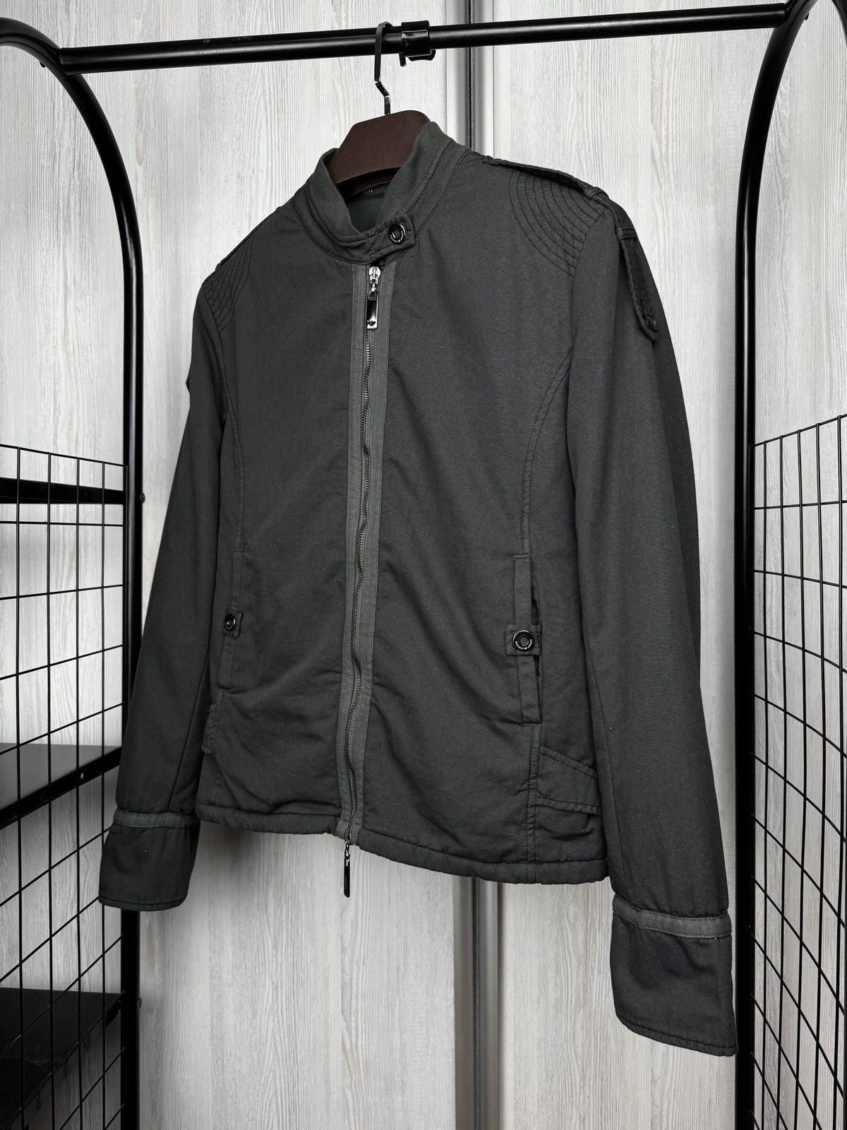 Emporio Armani Emporio Armani grey cotton military utility bomber jacket Size XL / US 12-14 / IT 48-50 - 6 Thumbnail
