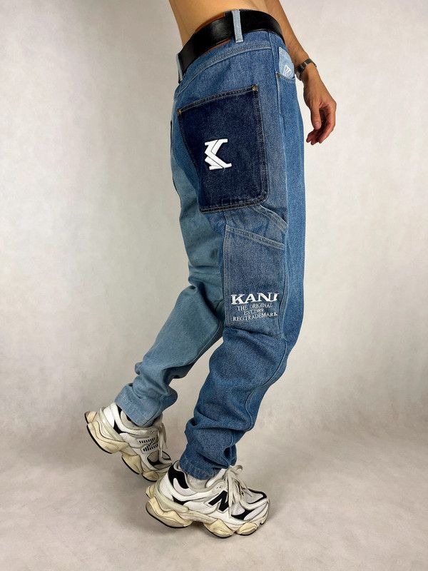 Karl Kani Karl Kani baggy parachute jeans carpenter pants double color ...