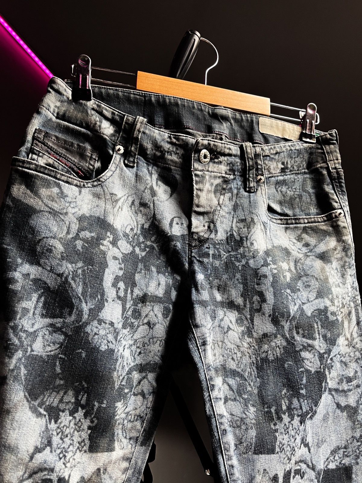 Diesel Diesel Grupee Acid Wash Graphic Super Slim Skinny Jeans Size 28" / US 6 / IT 42 - 1 Thumbnail