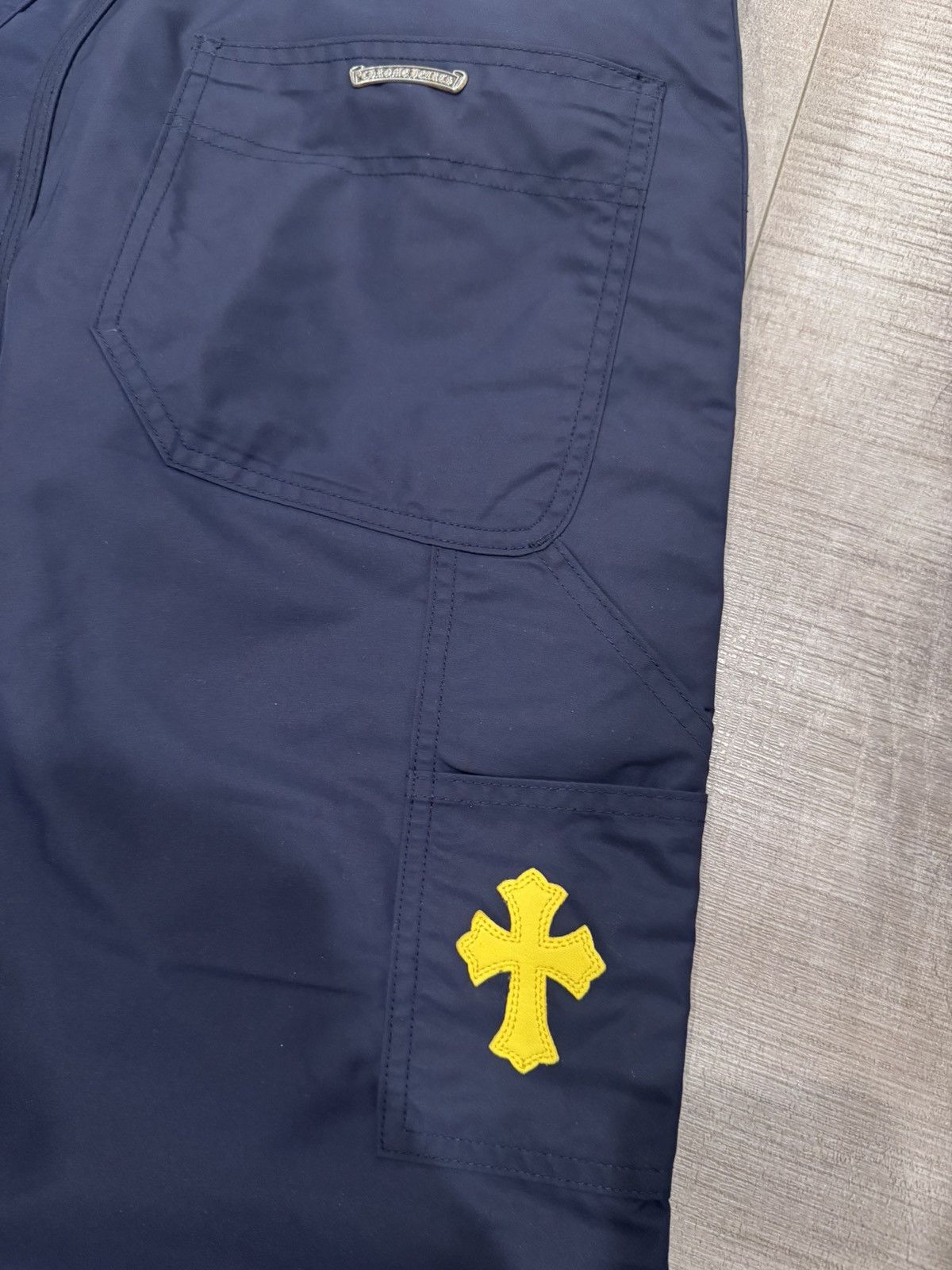 Chrome Hearts CHROME HEARTS 'NAVY' DOUBLE KNEE NYLON PANTS Size US 33 - 3 Thumbnail