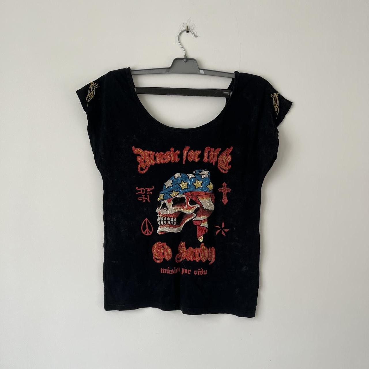 Ed Hardy Ed Hardy Y2K Rhinestone Skull Graphic Baby Tee Size S / US 4 / IT 40 - 1 Thumbnail