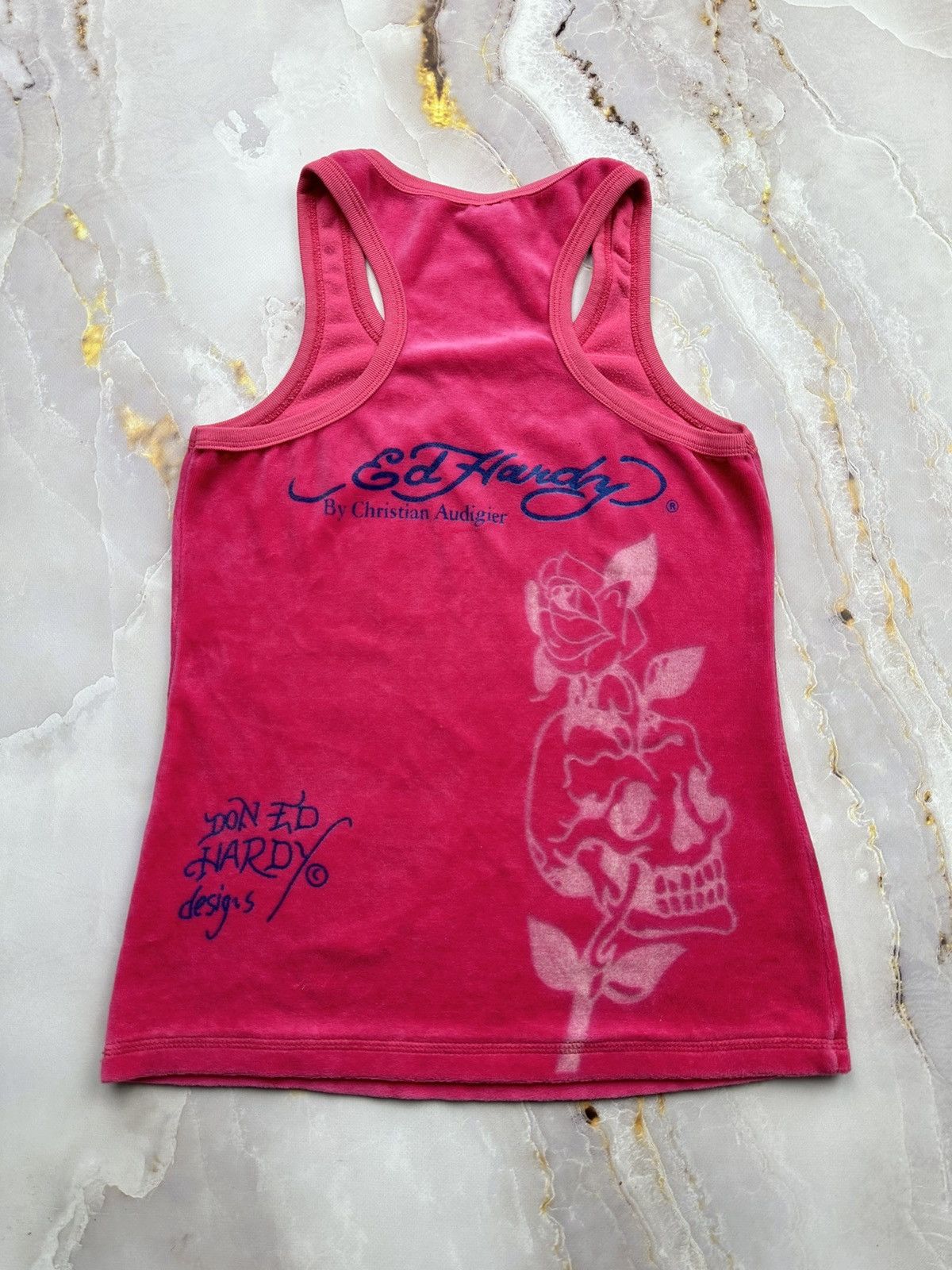 Ed Hardy Ed Hardy Velour Tank Top Size XS / US 0-2 / IT 36-38 - 6 Thumbnail