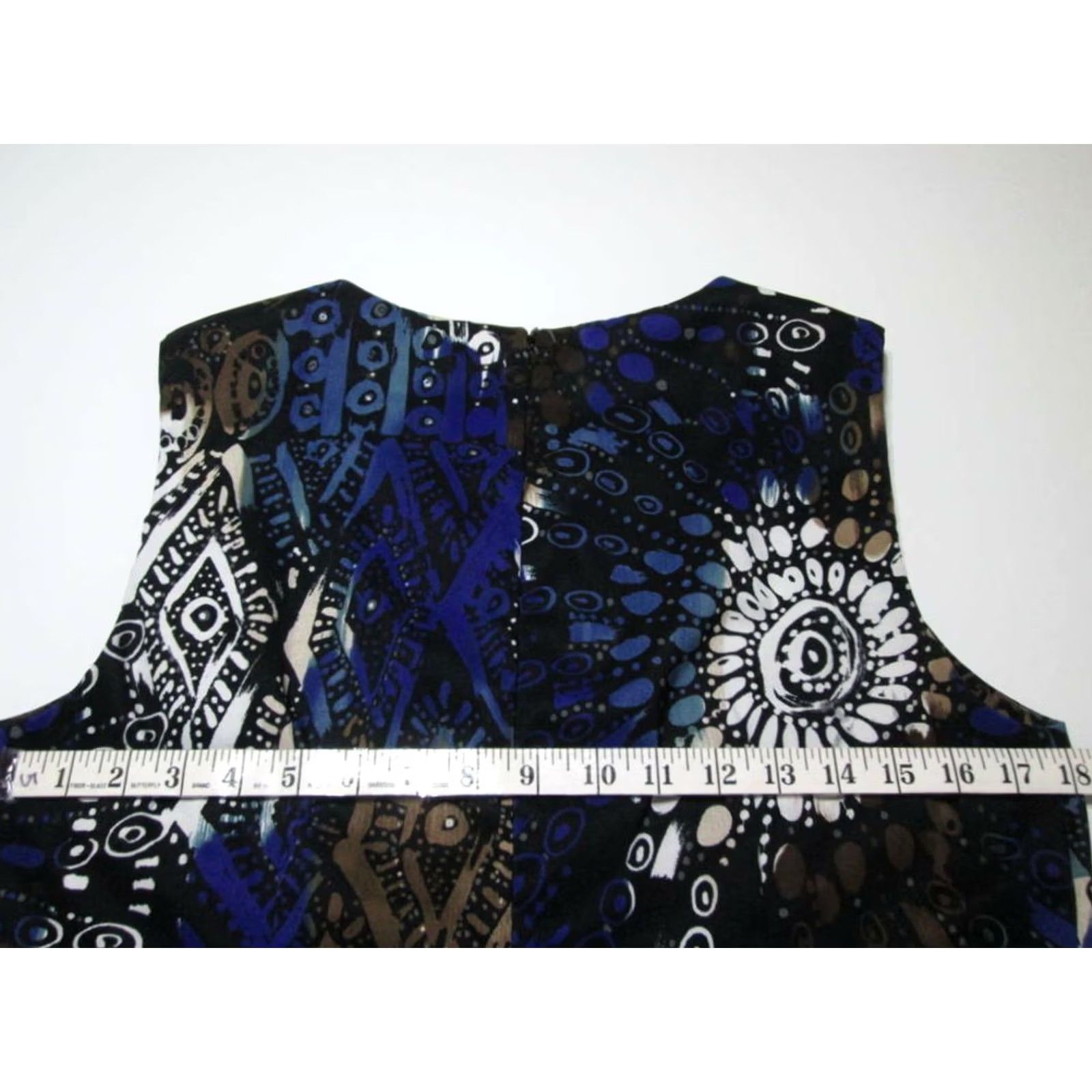 Vintage Connected Womens Dress Navy V-Neck Sleeveless Zip Back L Midi Sheath Pattern: Solid - Brand Connected - Size L Size L / US 10 / IT 46 - 6 Thumbnail