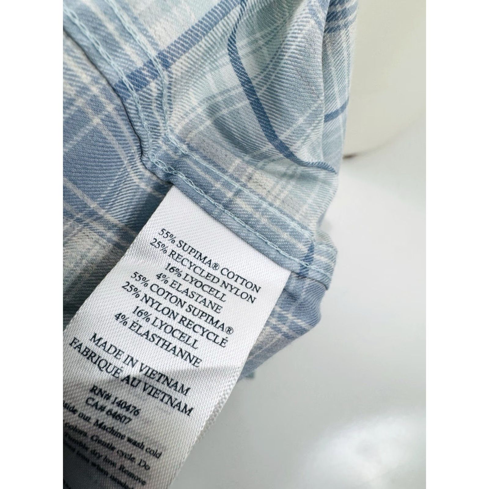 Faherty Faherty Movement Collection Plaid Lightweight L Shirt / Button-Up / Long Sleeve / Light Green Blue White / Men / Size L / V1 Size US L / EU 52-54 / 3 - 5 Thumbnail