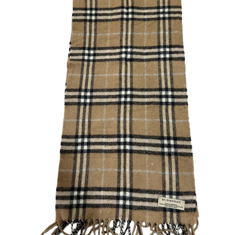 Burberry Burberry Classic Check Unisex Scarf Beige 100% Lambswool Size ONE SIZE - 5 Thumbnail