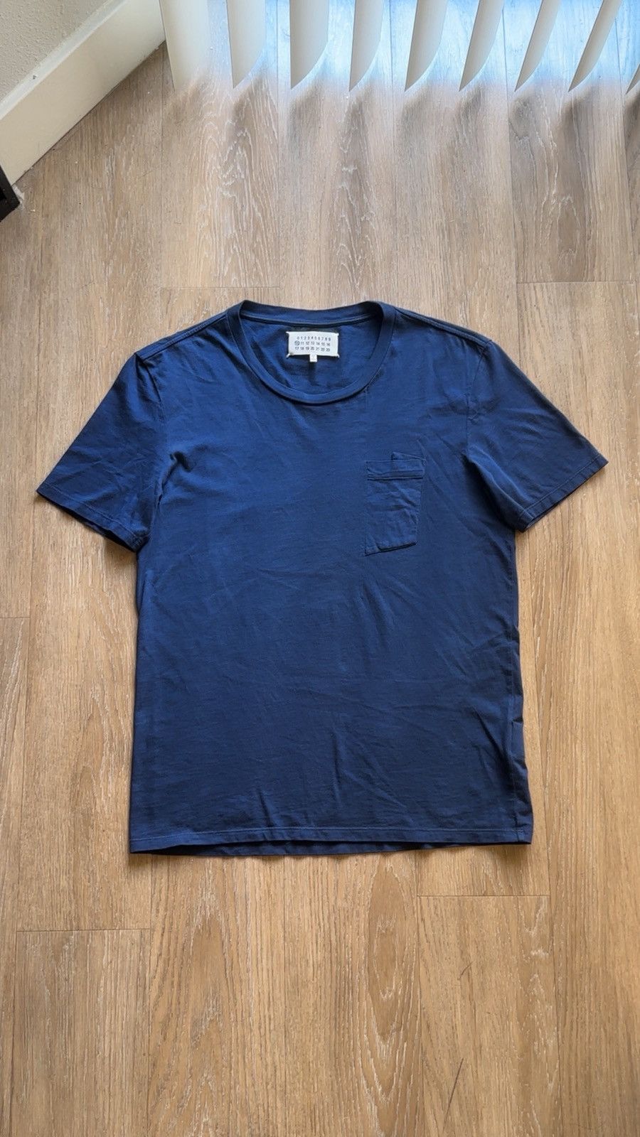 Maison Margiela Navy Asymmetrical Pocket Tee Size S