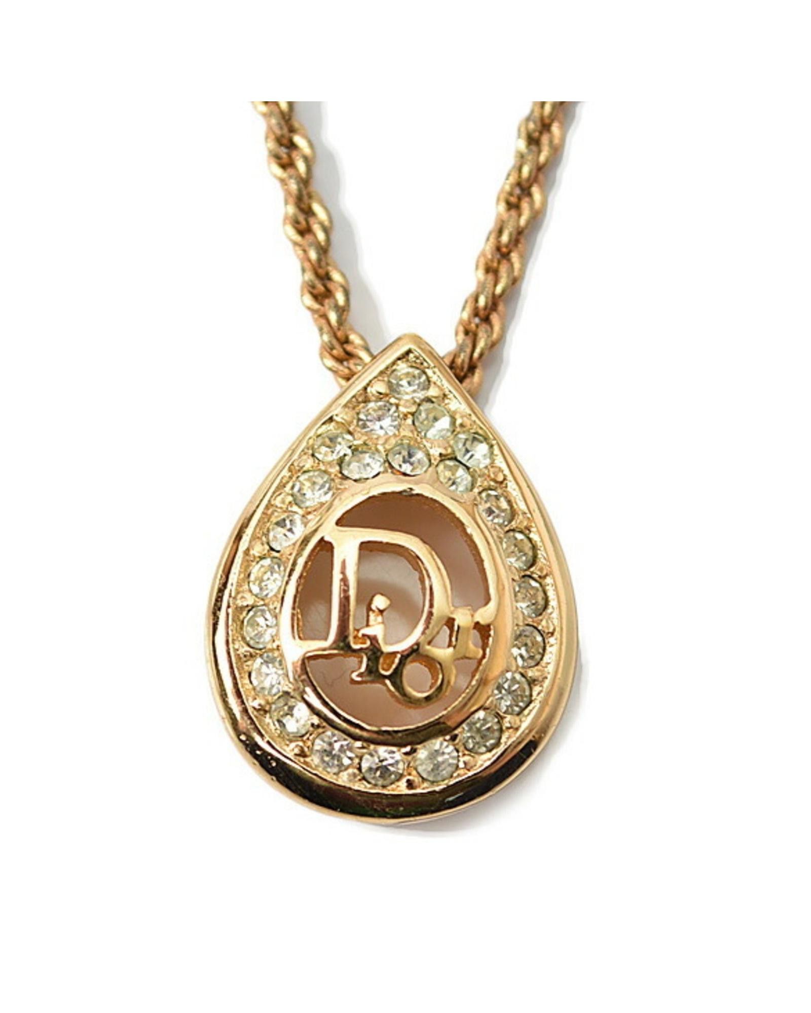 image of Dior Gold Metal Pendant Necklace, Women's