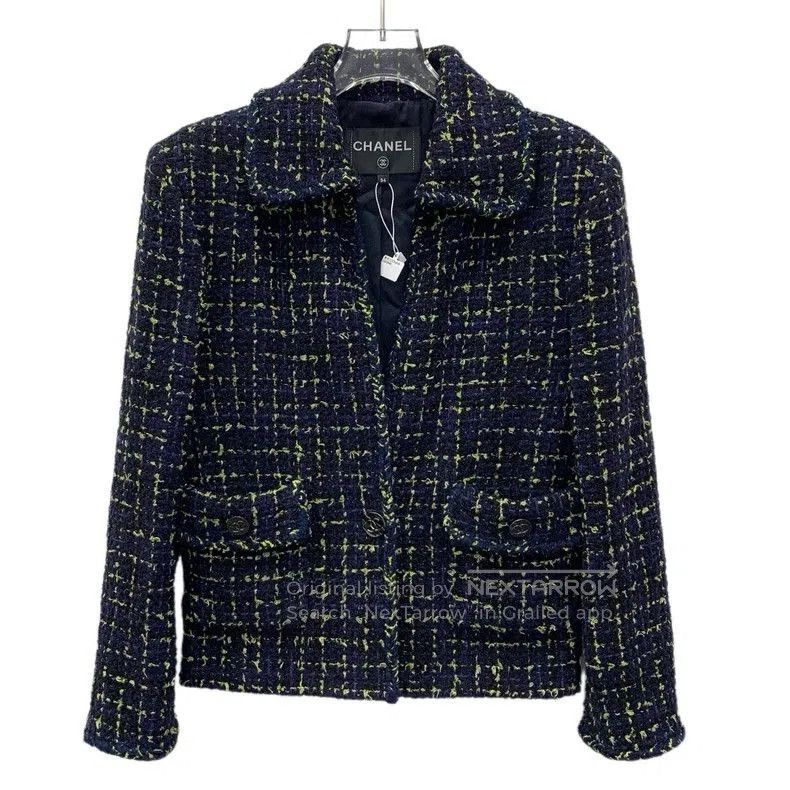 Chanel Chanel Blue Tweed Long Sleeve Jacket. Size US XXS / EU 40 - 1 Thumbnail