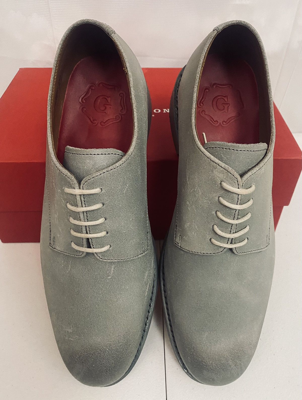 Grenson Grenson Grey Leather Burnished Toe Finnegan Derby 11 NIB Size US 11 / EU 44 - 12 Thumbnail