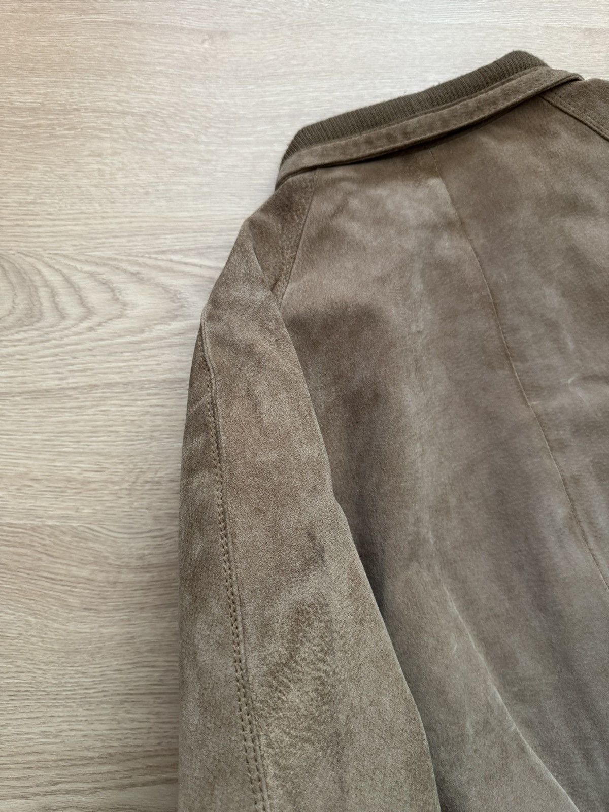 Vintage 80’e Genuine Leather Suede Full Zip Brown Jacket