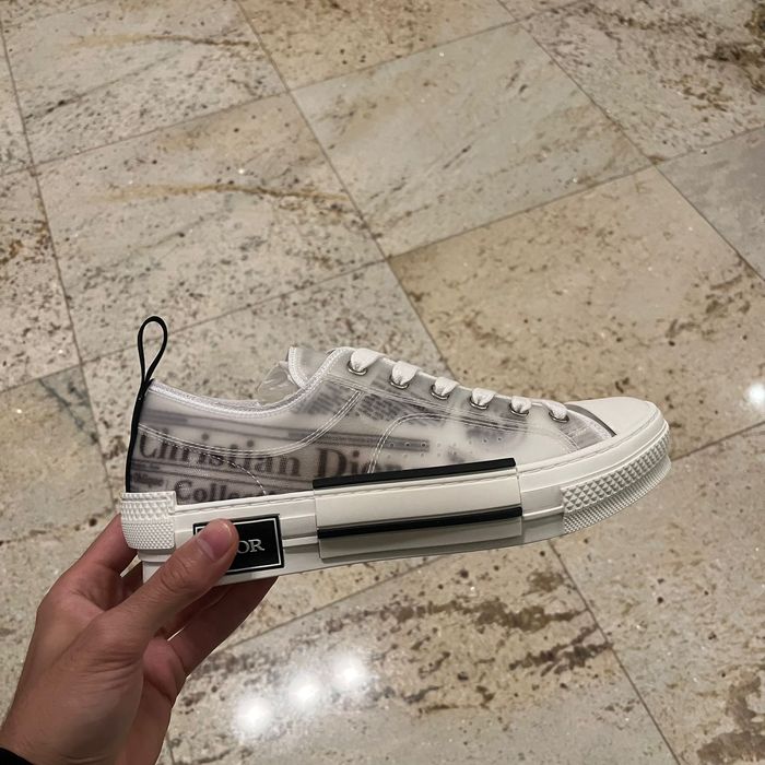 Dior Newspaper B23 Low Top LT Sneakers in Black White | Grailed