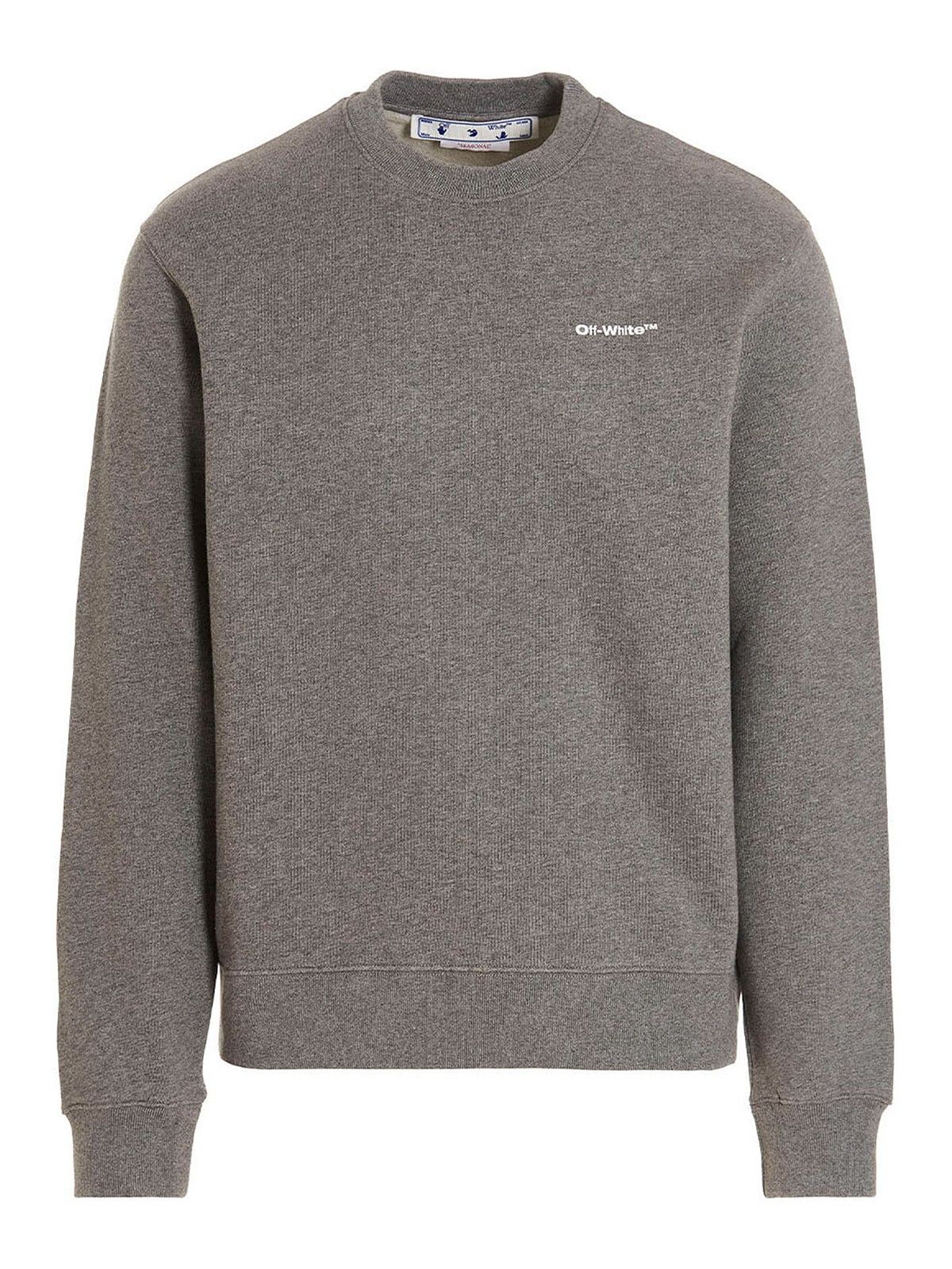 Off-White o1gr1nt0425 Wave Outline Diag Slim Crewneck Sweatshirt Grey Size US M / EU 48-50 / 2 - 1 Thumbnail