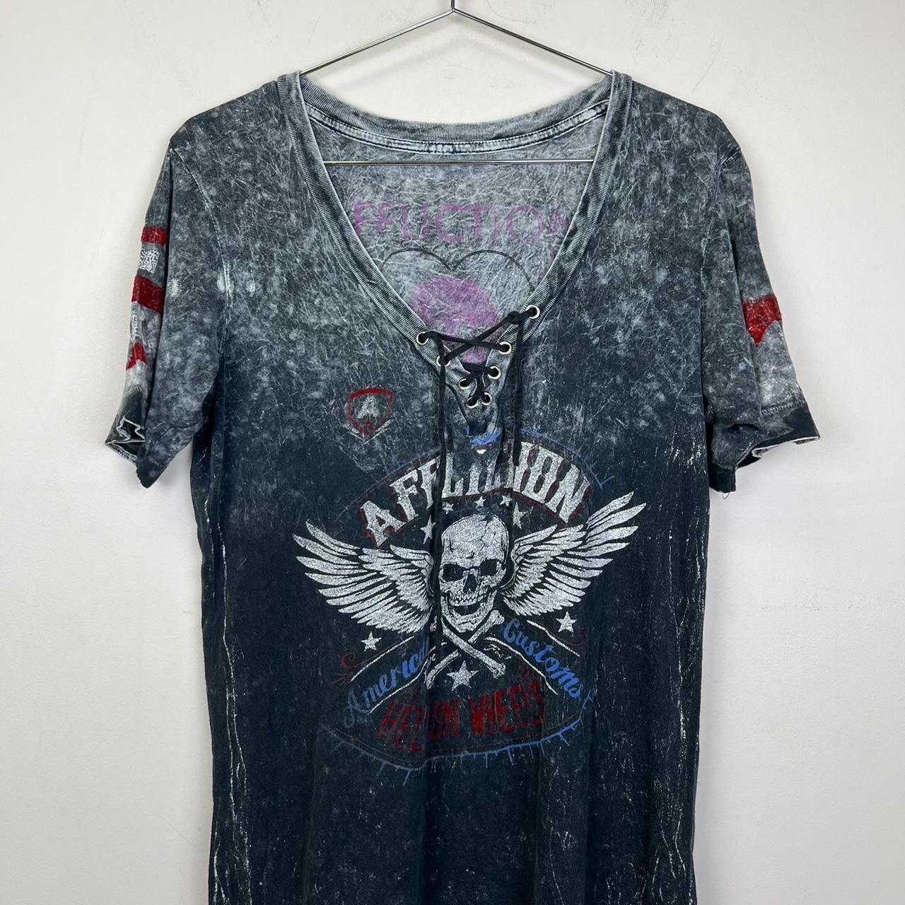 Affliction Vintage Y2K Affliction Vintage Skull T-Shirt - Distressed Size M / US 6-8 / IT 42-44 - 3 Thumbnail