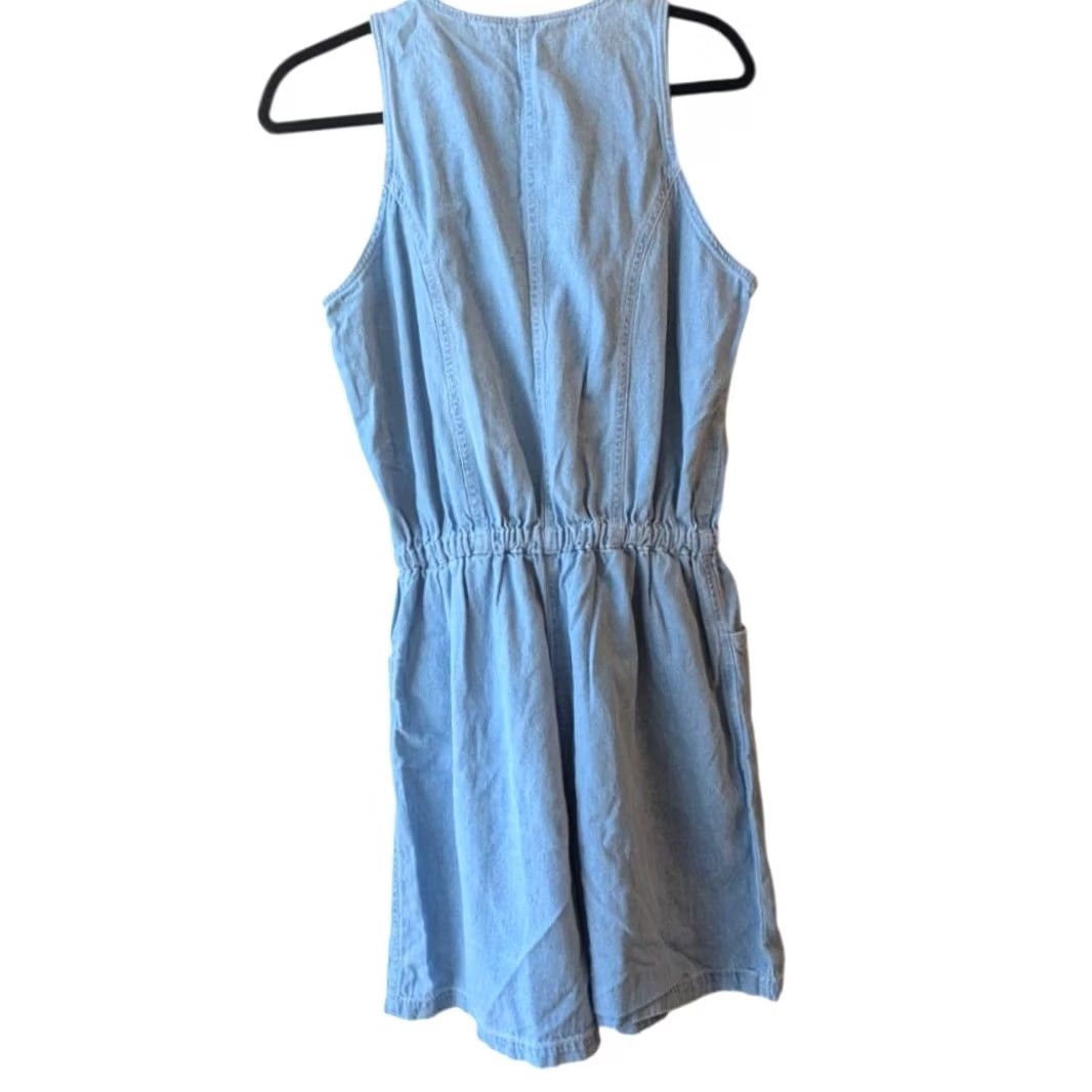 Vintage AIM Sport Romper One-Piece Womens Sz Med Chambray 100% Cotton Cinch Waist Y2K EUC Blue VTG Men’s? Size 32" / US 10 / IT 46 - 6 Thumbnail
