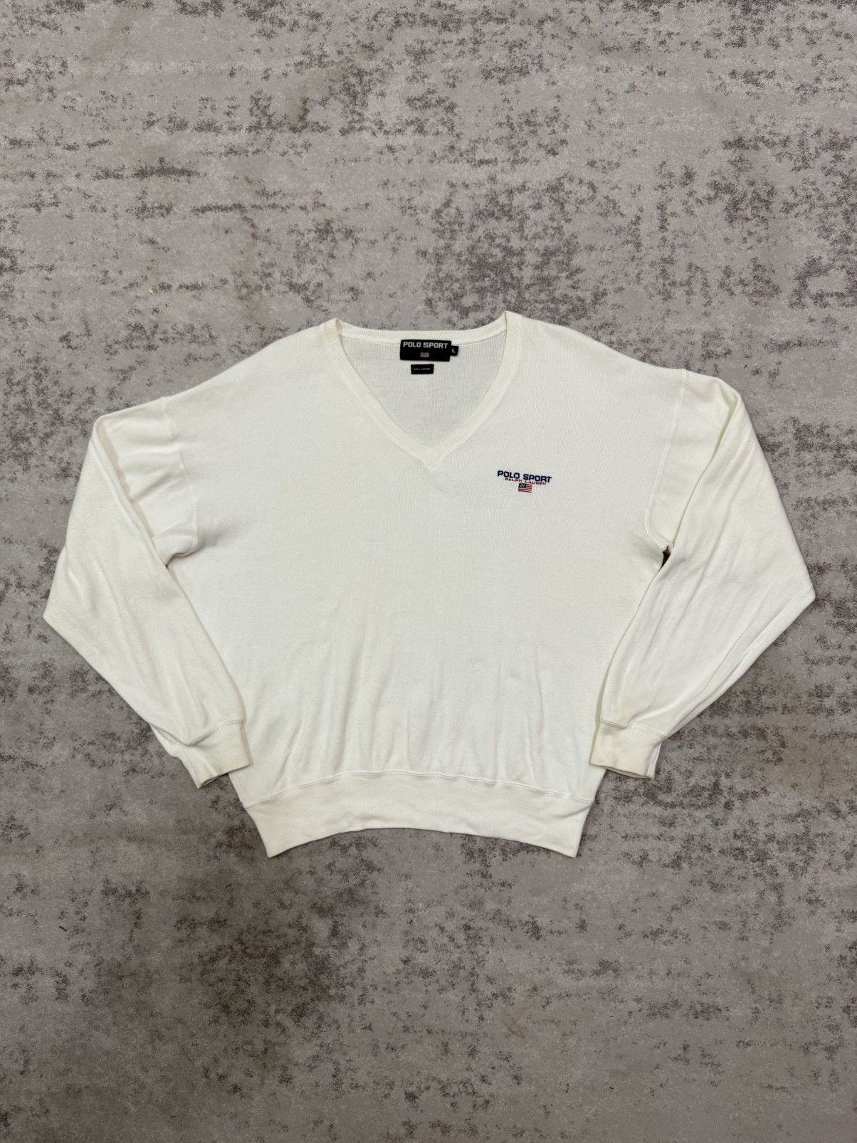 Polo Ralph Lauren Vintage 90s Polo Sport Ralph Lauren Vneck Knit Sweater Size US L / EU 52-54 / 3 - 3 Thumbnail