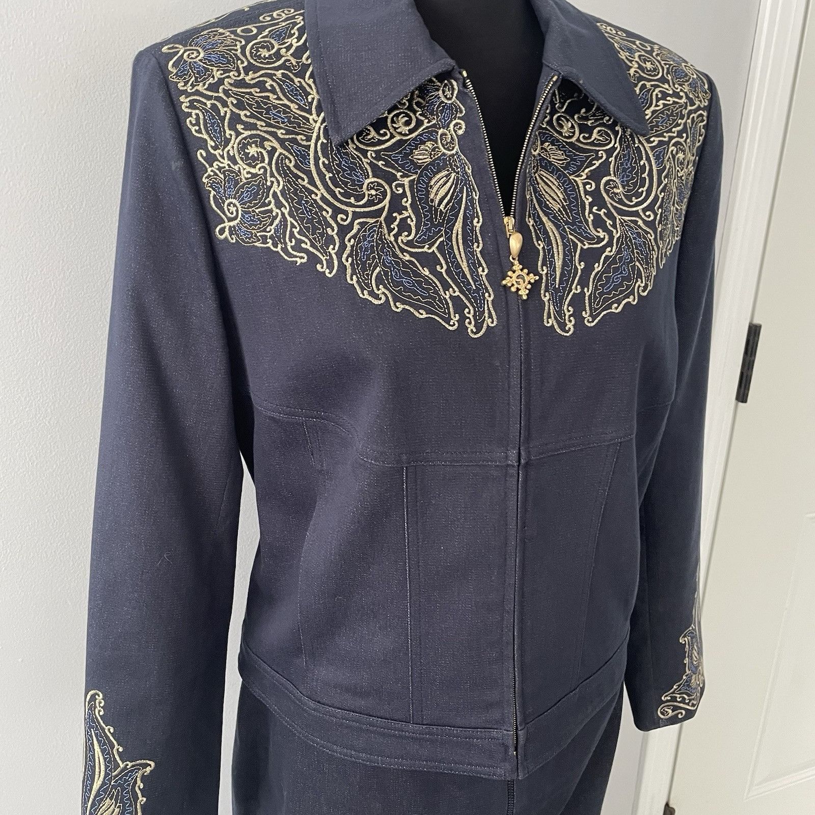 St. John Vtg St. John Sport 2 Pc Sz Small Denim Western Zip Jacket & Size S / US 4 / IT 40 - 8 Thumbnail
