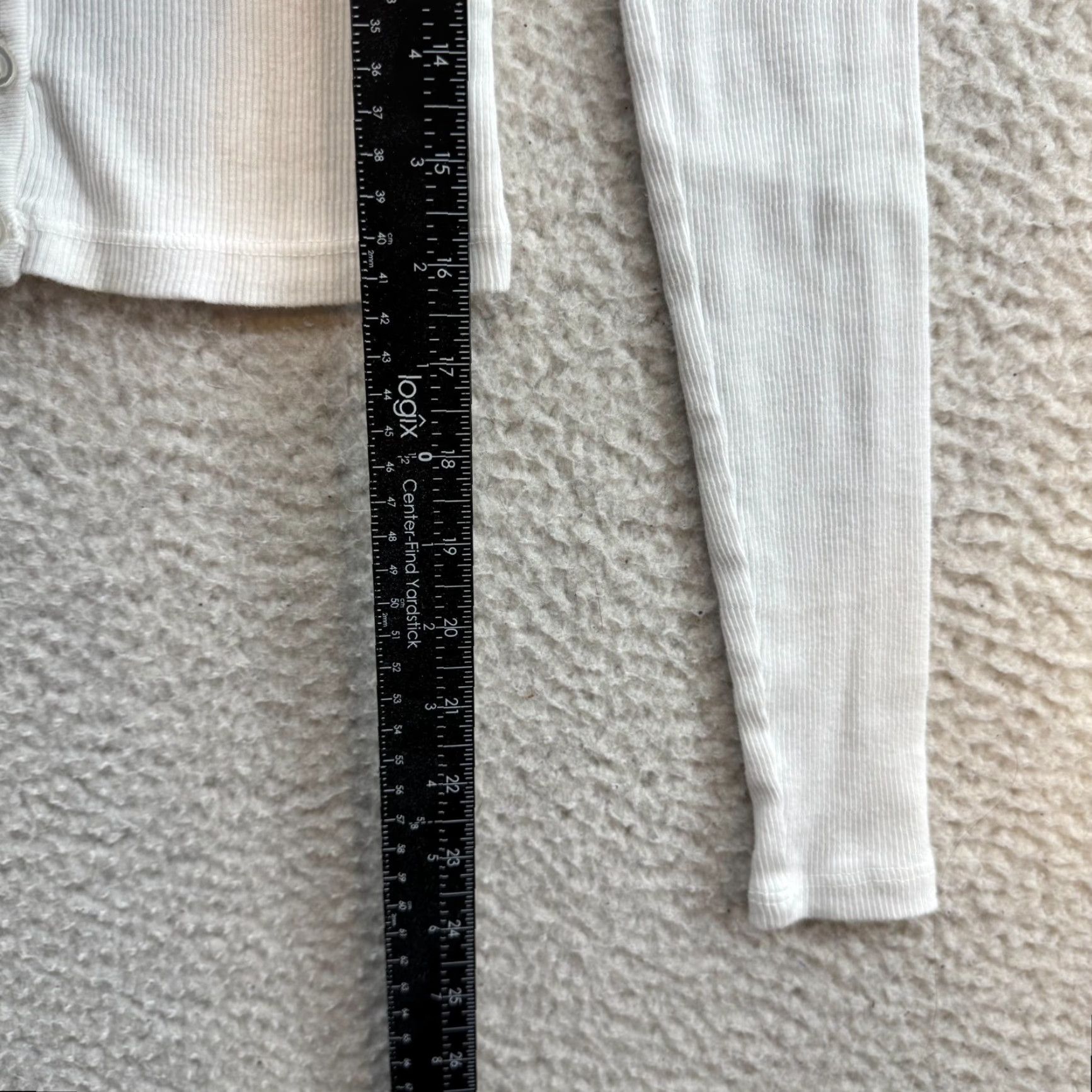 American Apparel VINTAGE American Apparel Long Sleeve Shirt XS White Rib Knit Button Up Basic Women Size XS / US 0-2 / IT 36-38 - 7 Thumbnail