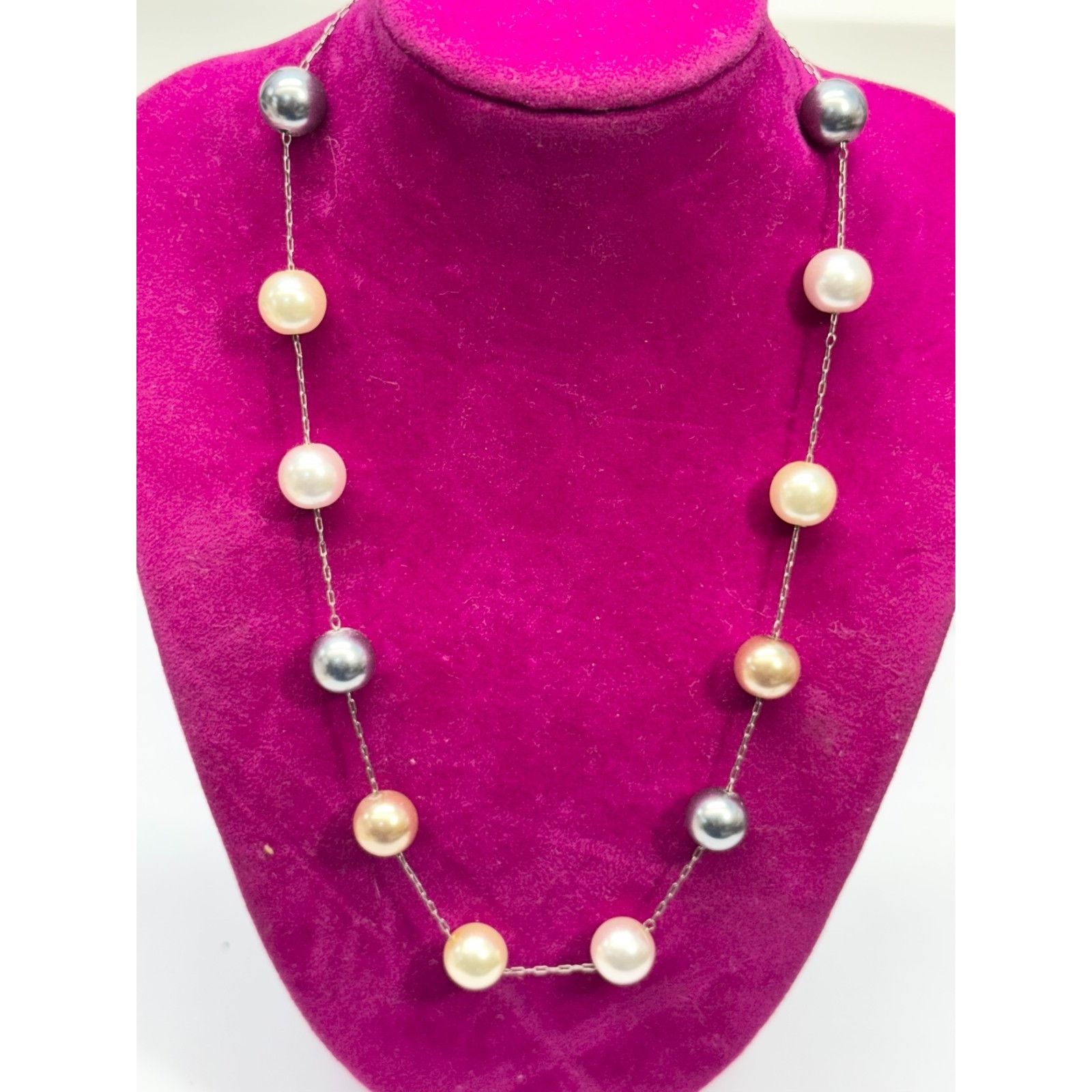 Other Kissaka silver chain faux pearl beaded collar necklace Size ONE SIZE - 2 Thumbnail