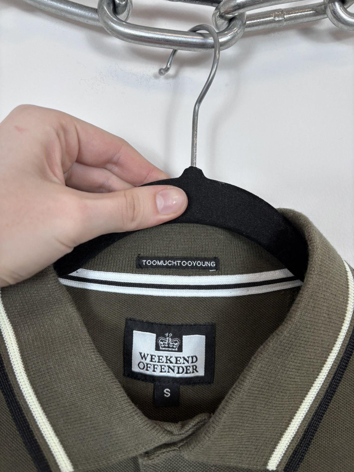 Weekend Offender Weekend Offender Men’s Khaki Long Sleeve Polo Shirt Size US S / EU 44-46 / 1 - 14 Thumbnail