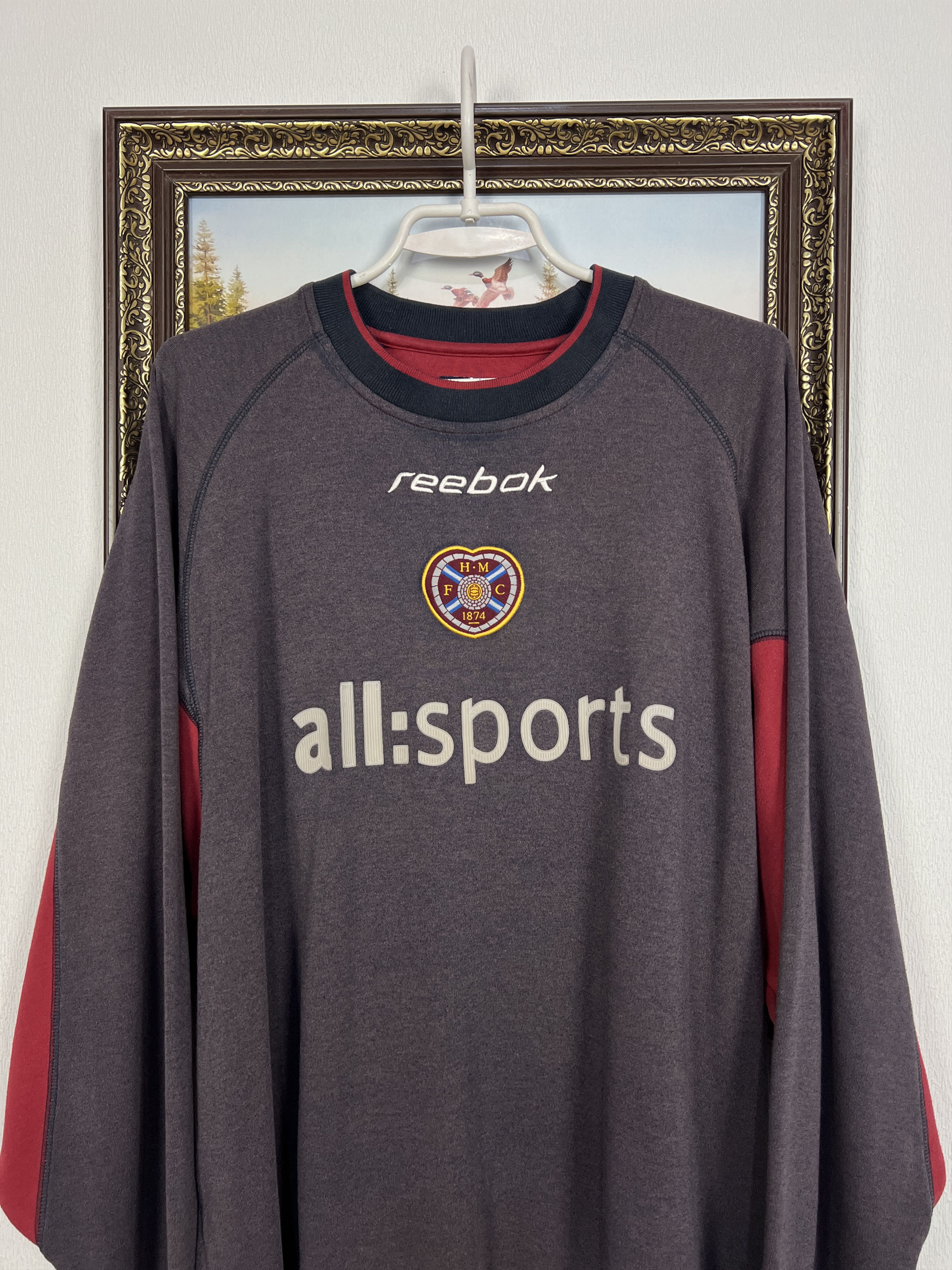 Reebok Vintage Reebok Heart Of Midlothian Hearts Sweatshirt Size US XXL / EU 58 / 5 - 2 Thumbnail