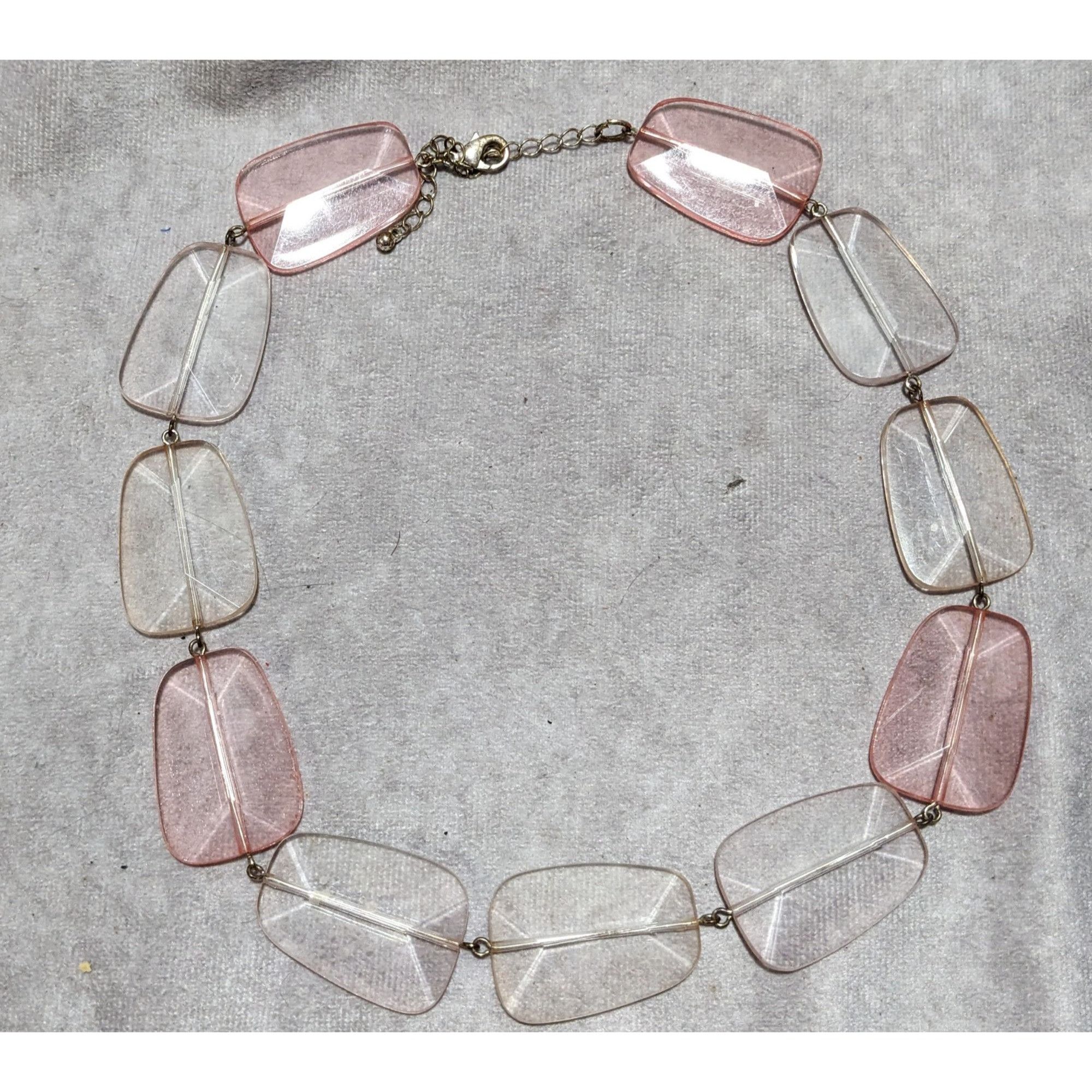 Other Chunky Pink And Clear Gemmed Statement Necklace Size ONE SIZE - 7 Thumbnail