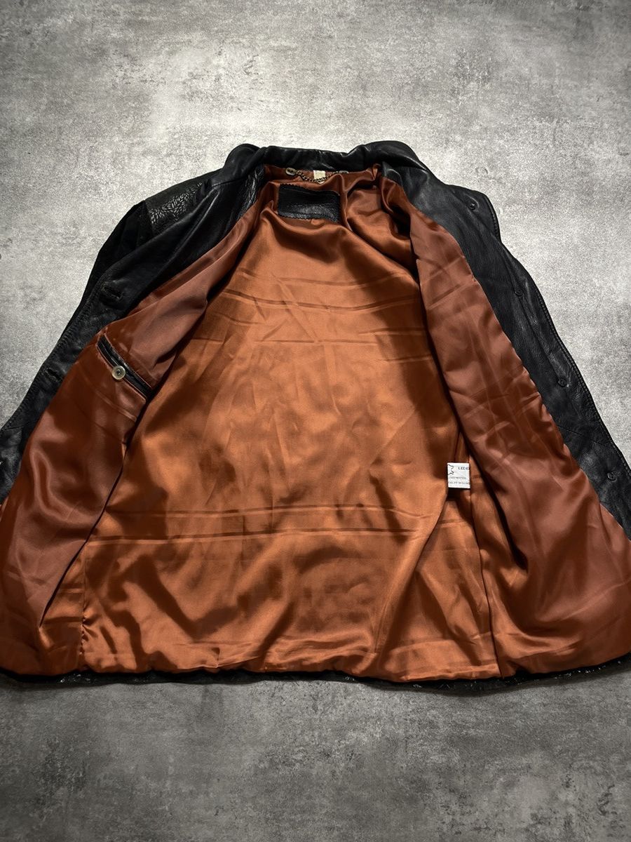 Vintage RARE🔥Vintage Y2K Real Genuine Leather Jacket Avant Garde Size XL / US 12-14 / IT 48-50 - 2 Thumbnail