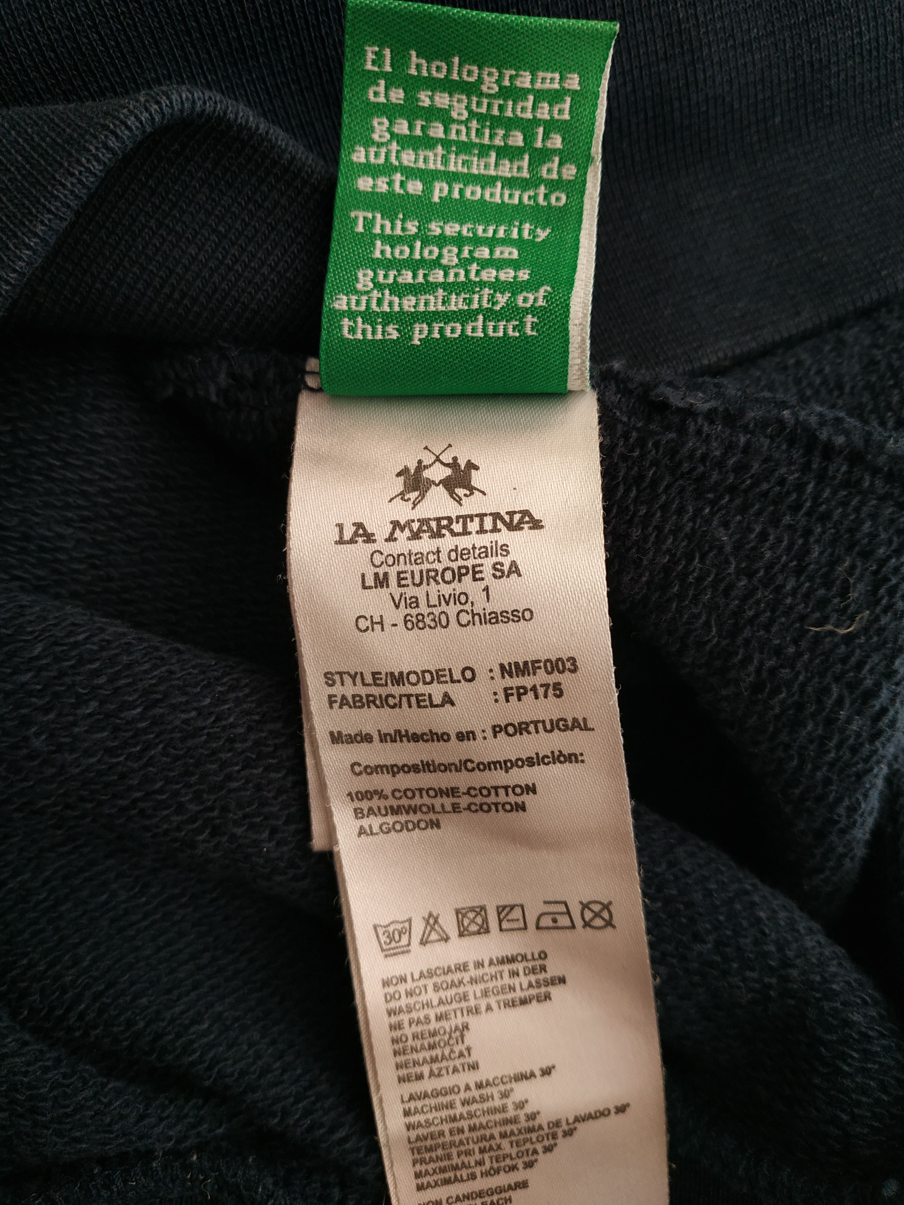 La Martina La Martina Argentina Polo Club Men's Sweatshirt, s. MEDIUM Size US M / EU 48-50 / 2 - 11 Thumbnail