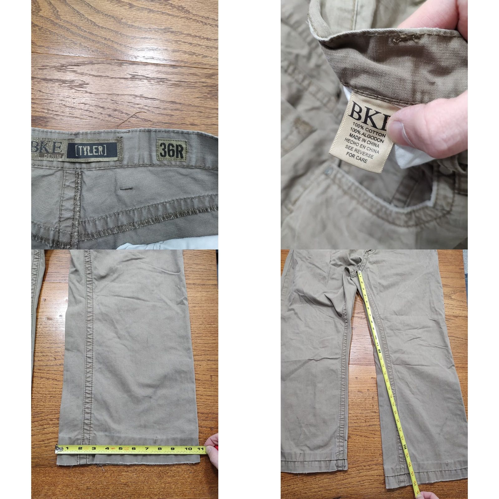 BKE BKE Tyler Jeans Mens 36x28 Brown Denim Stretch Straight Leg Regular Rise 11in 5-Pocket Vintage No Size US 36 / EU 52 - 8 Thumbnail