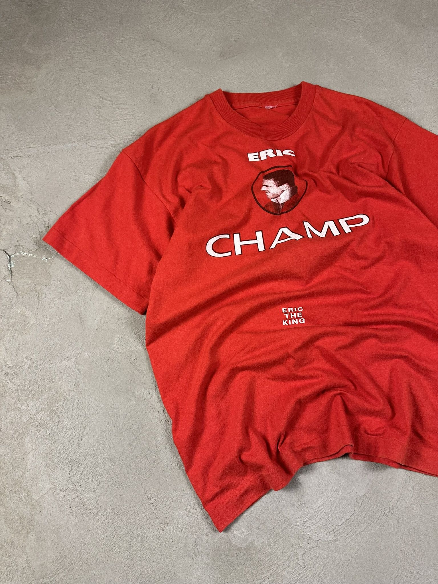 Vintage 90s Vintage Eric Cantona Manchester United Soccer T-shirt Size US L / EU 52-54 / 3 - 3 Thumbnail