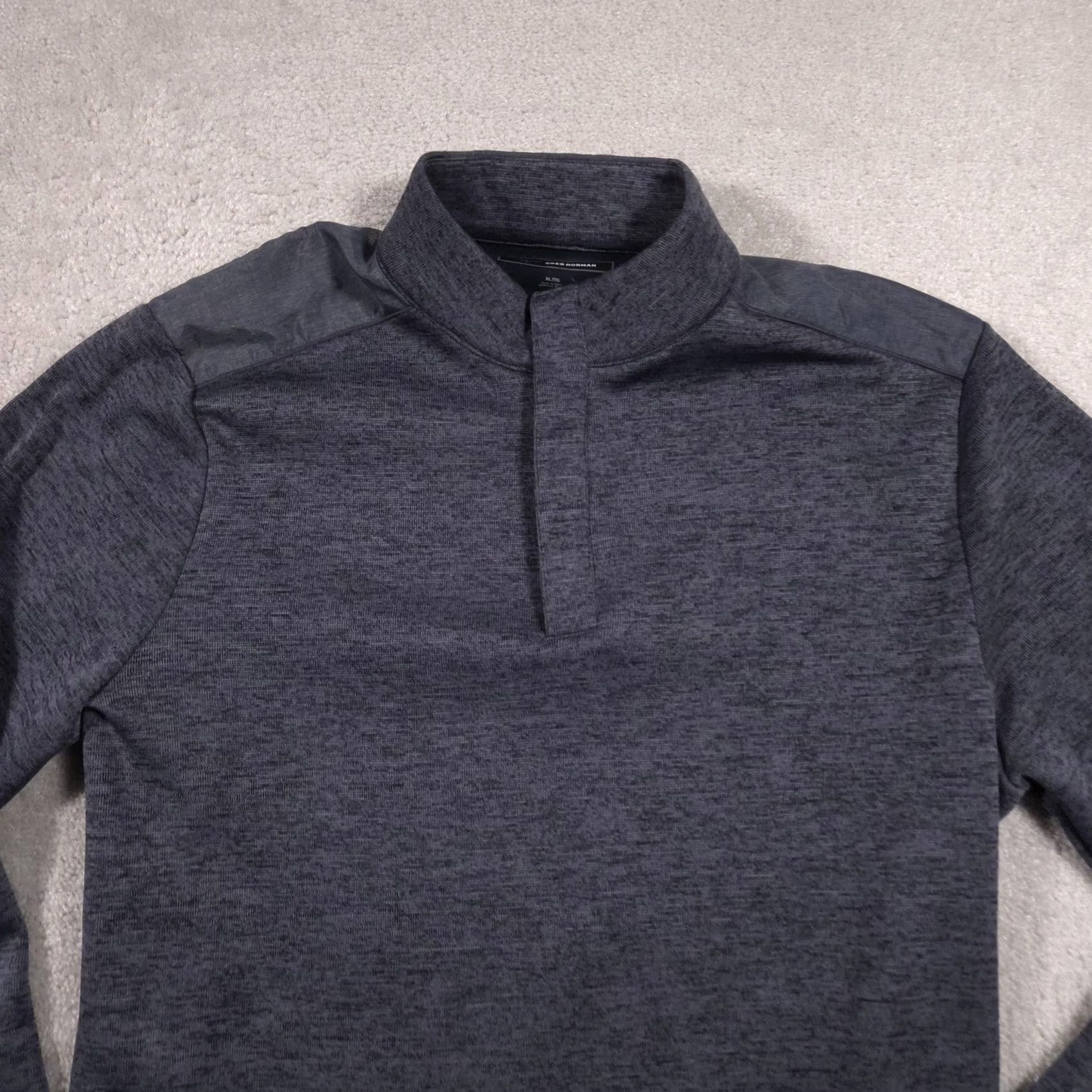 Vintage Greg Norman Pullover Mens XL Gray Mock Neck Long Sleeve Golf Performance Top Size US XL / EU 56 / 4 - 3 Thumbnail