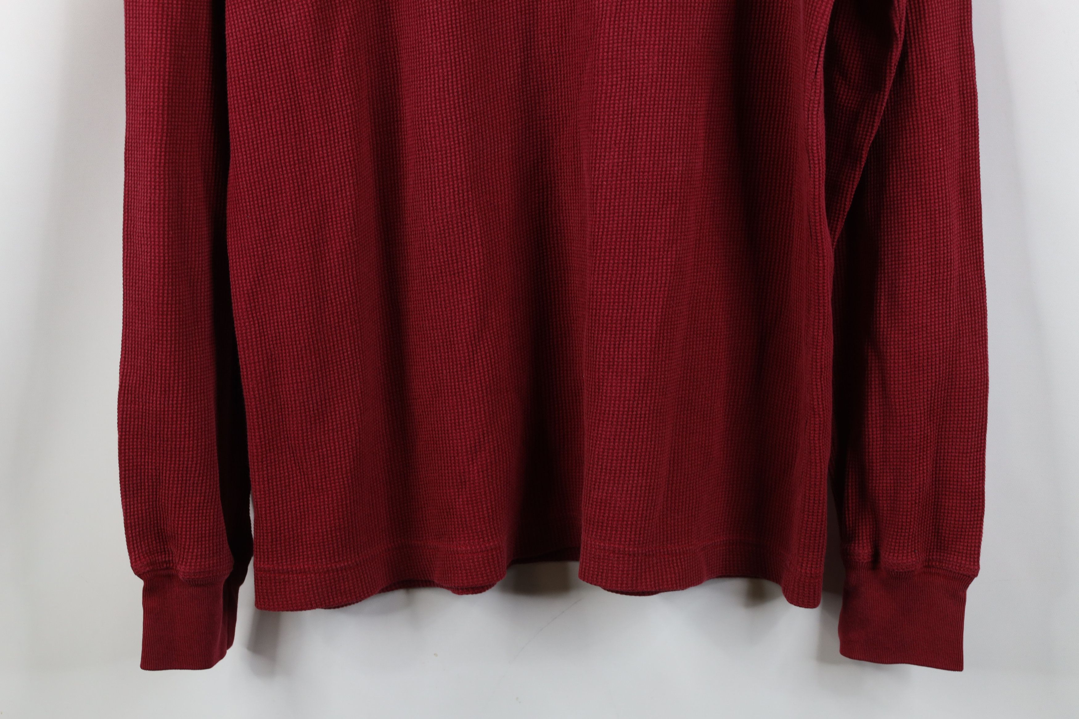Vintage Vintage 90s Streetwear Waffle Knit Henley T-Shirt Red Size US M / EU 48-50 / 2 - 15 Thumbnail
